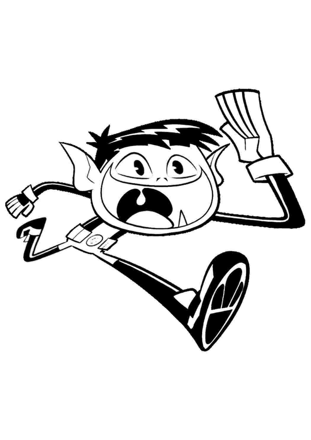 Юні Титани Біст Бой Розфарбувати та роздрукувати безкоштовно