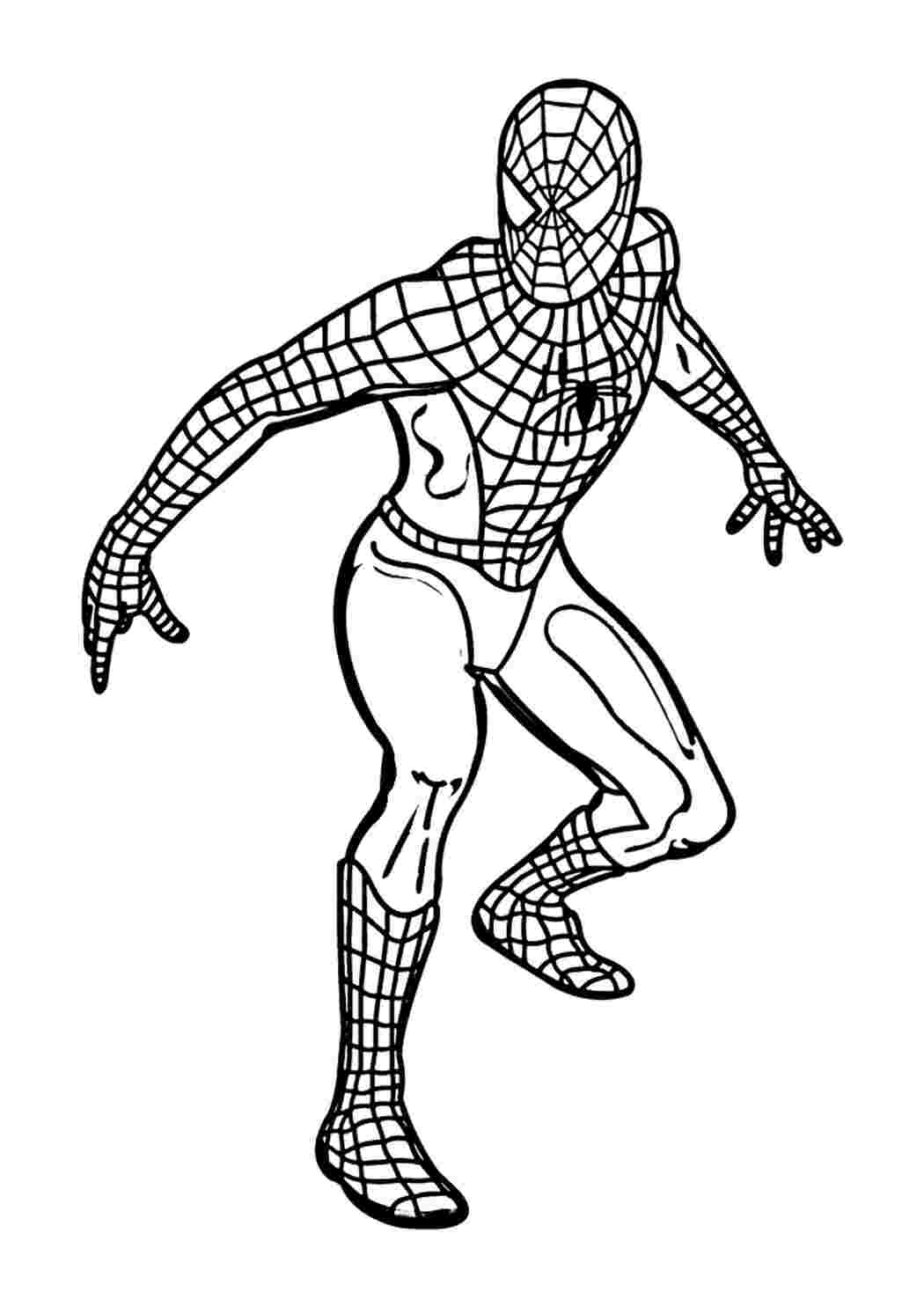 Людина павук готова битися зі злом Розфарбунки завантажити та роздрукувати безкоштовно