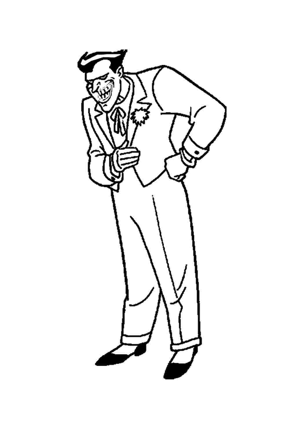 Розфарбування Джокера Завантажити та роздрукувати розмальовки безкоштовно