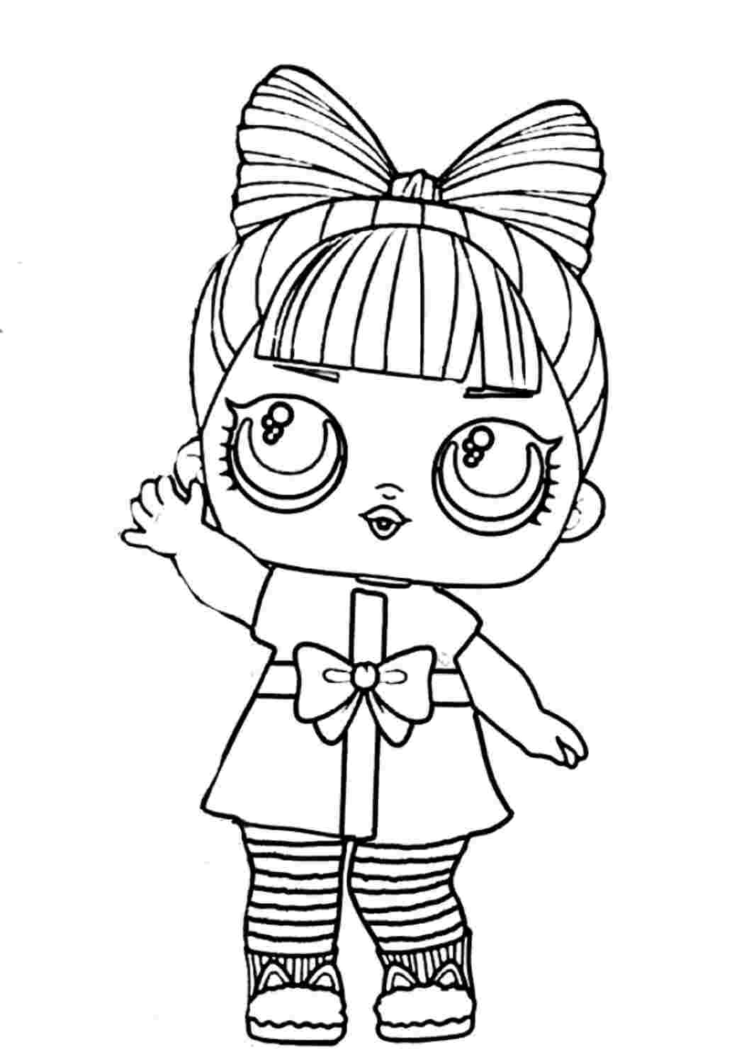 Раскраска Гарні розмальовки Розфарбувати лялька LOL махає Роздрукувати