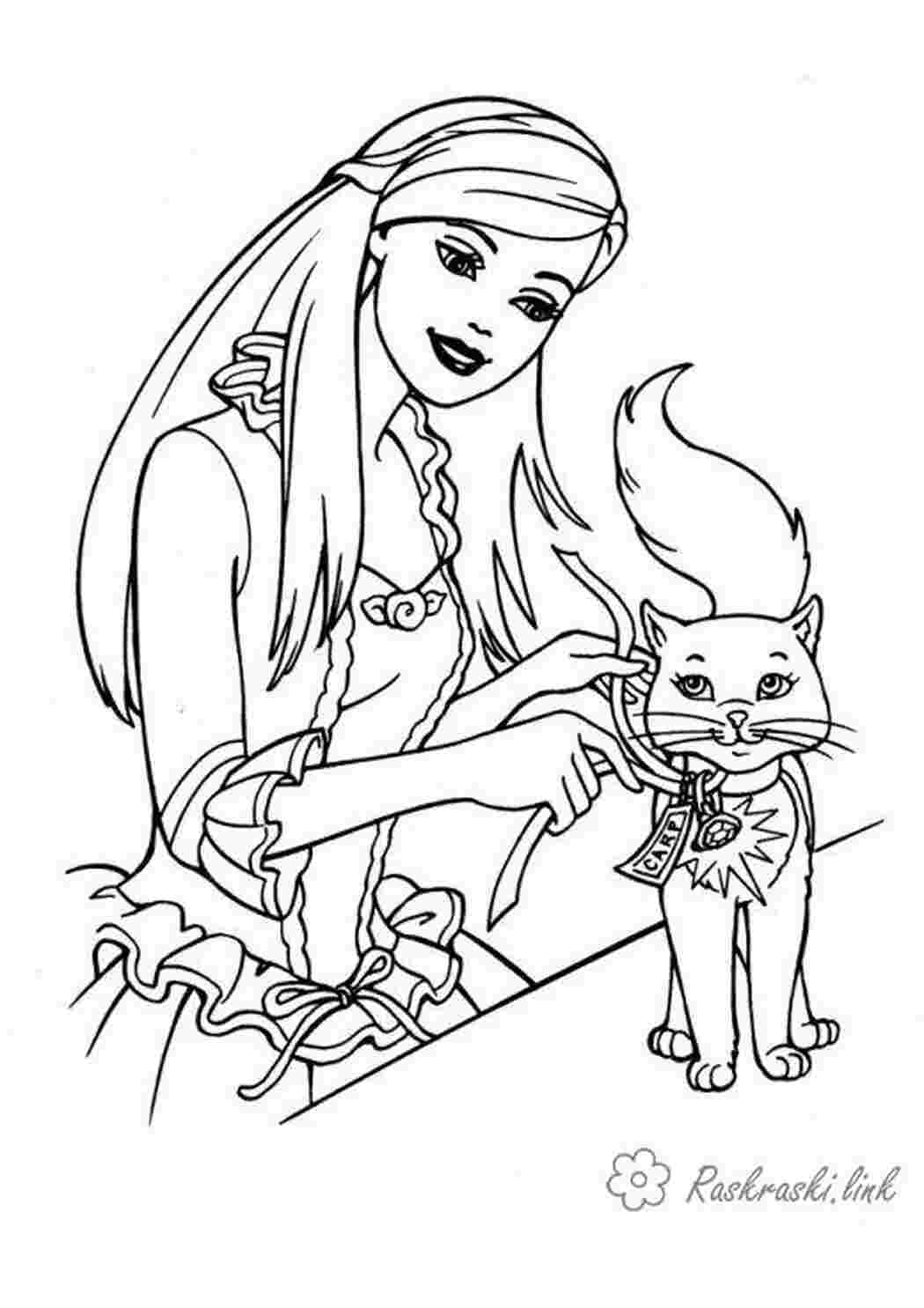 Раскраска Дівчаткам кошка барбі персонаж