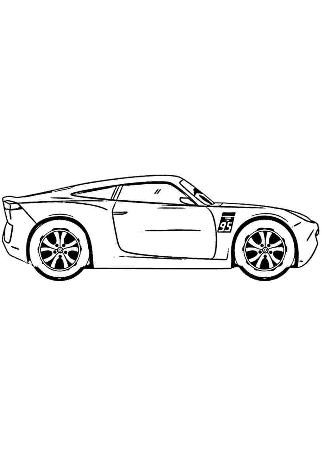 Раскраска Гарні розмальовки Молні Маквіна збоку