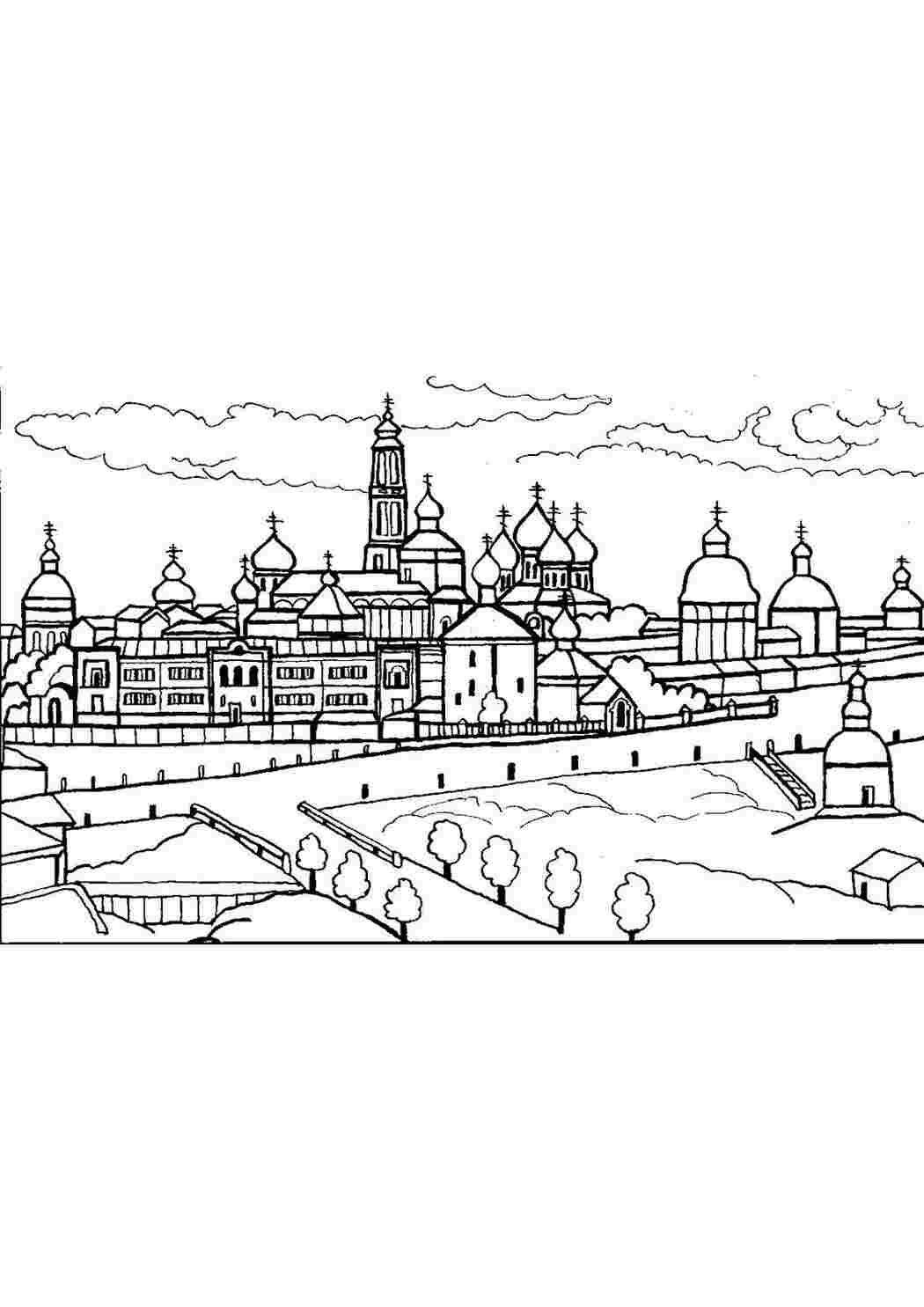 Раскраска Природа Пейзажі Міський пейзаж