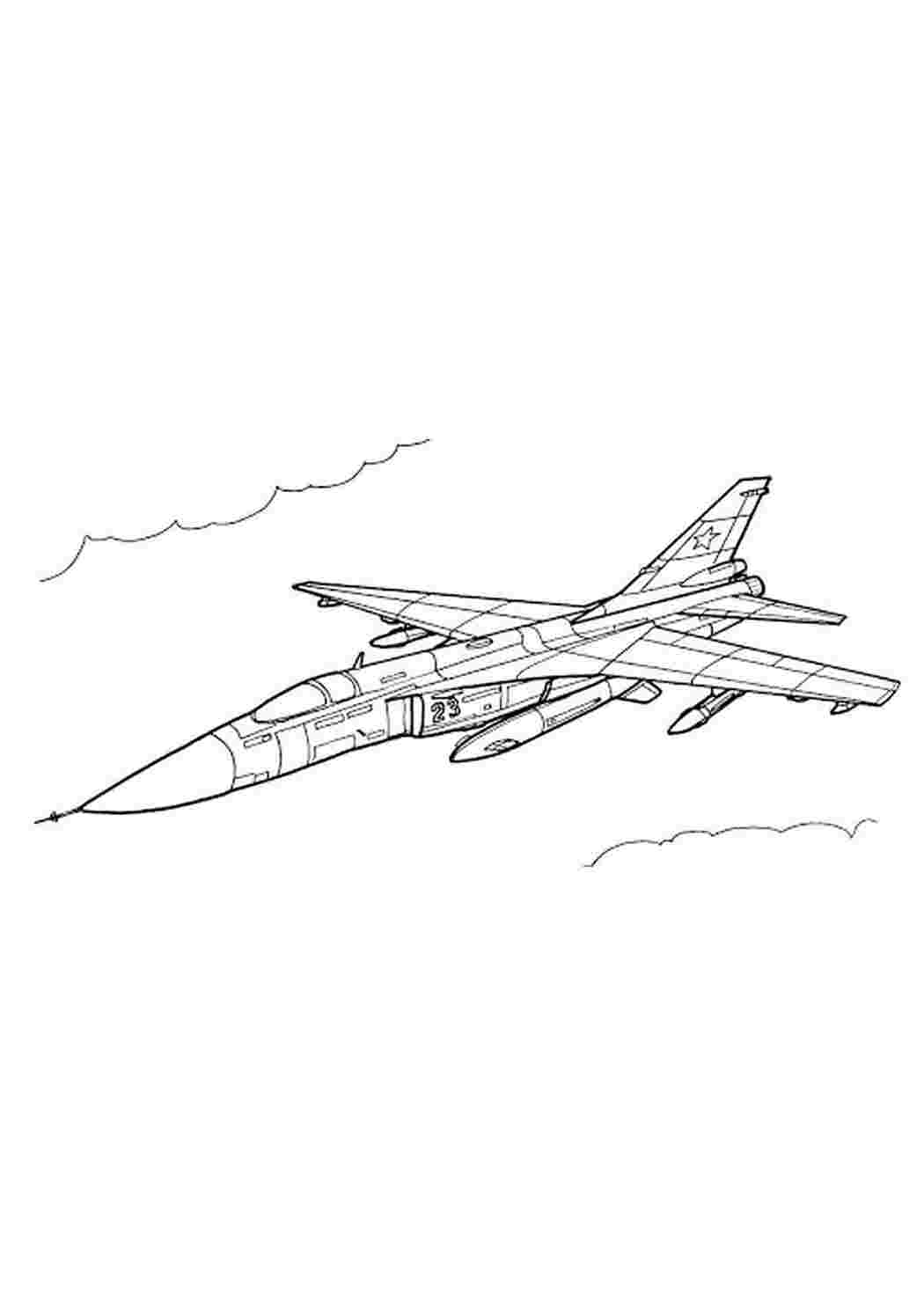 Раскраска Су-27 з бомбами, розмальовка