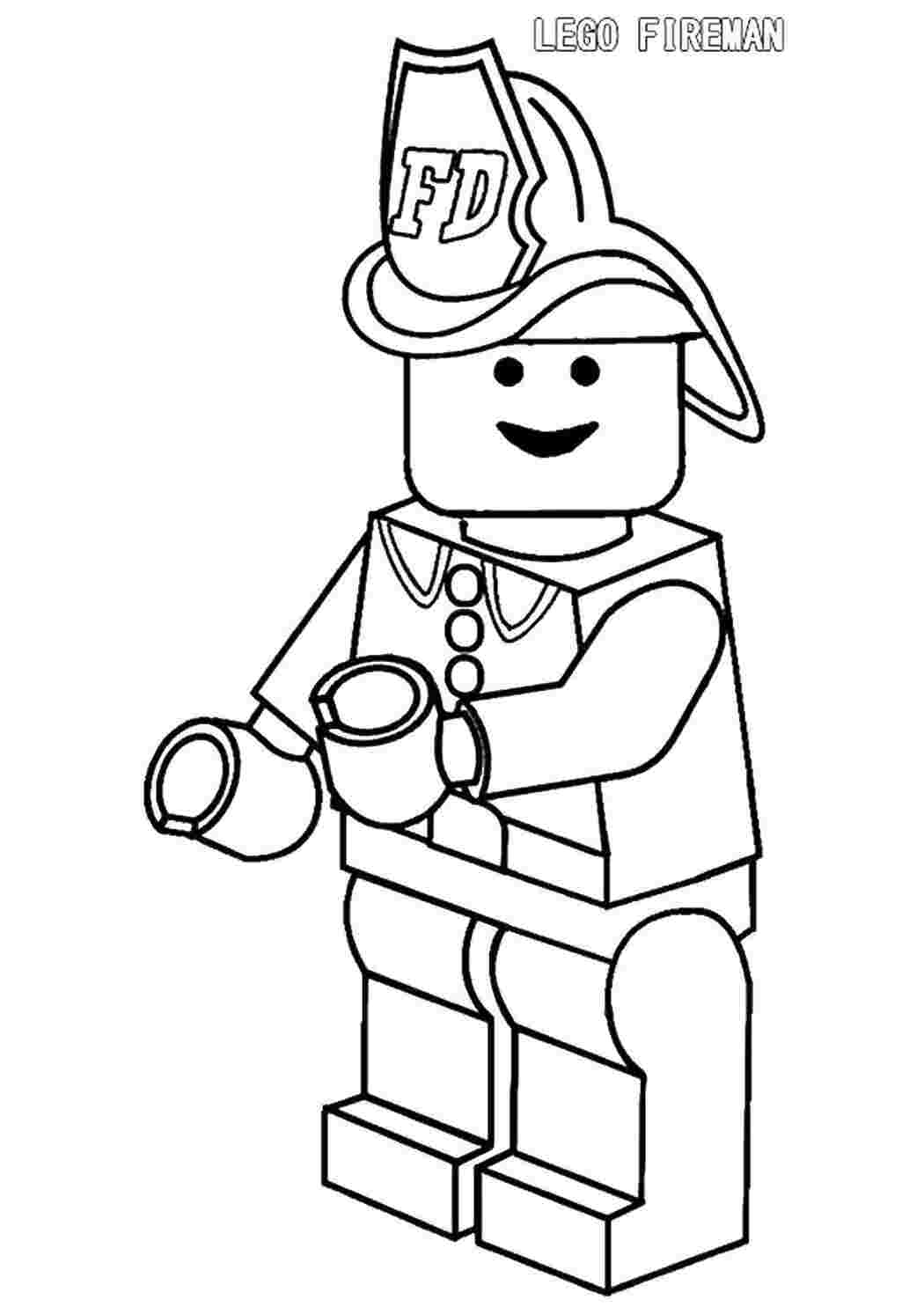 Раскраска Лего пожежник