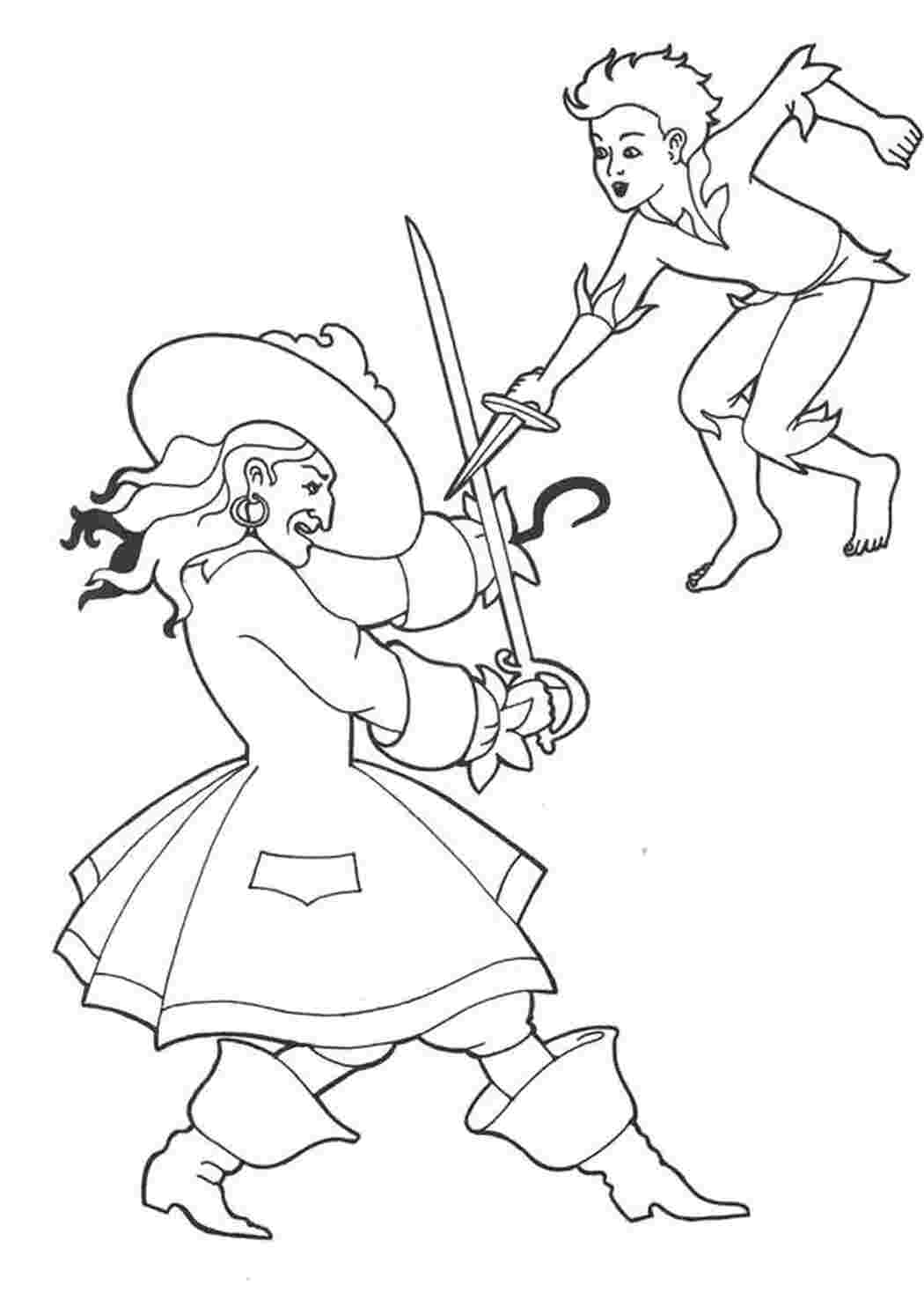 Раскраска Пітер Пен б ється