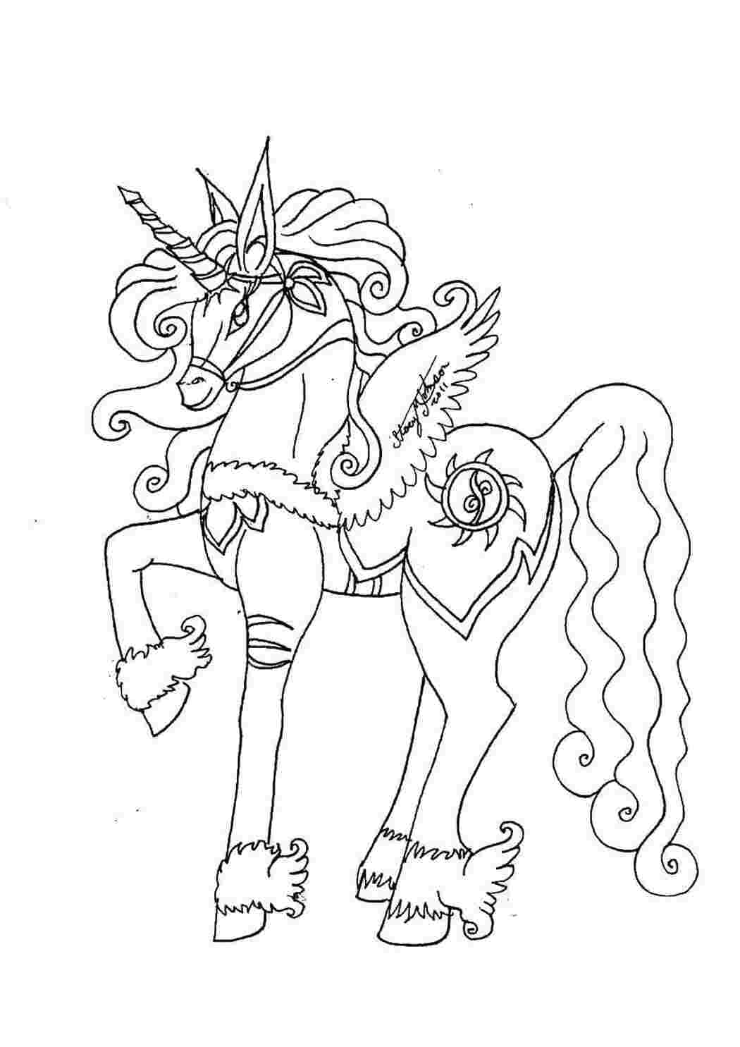 Раскраска Гарний єдиноріг