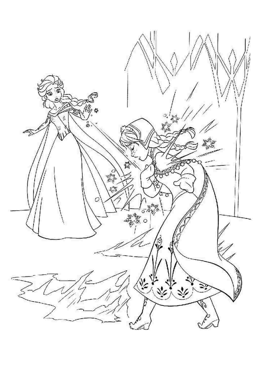 Раскраска Персонажі з мультфільму Холодне серце