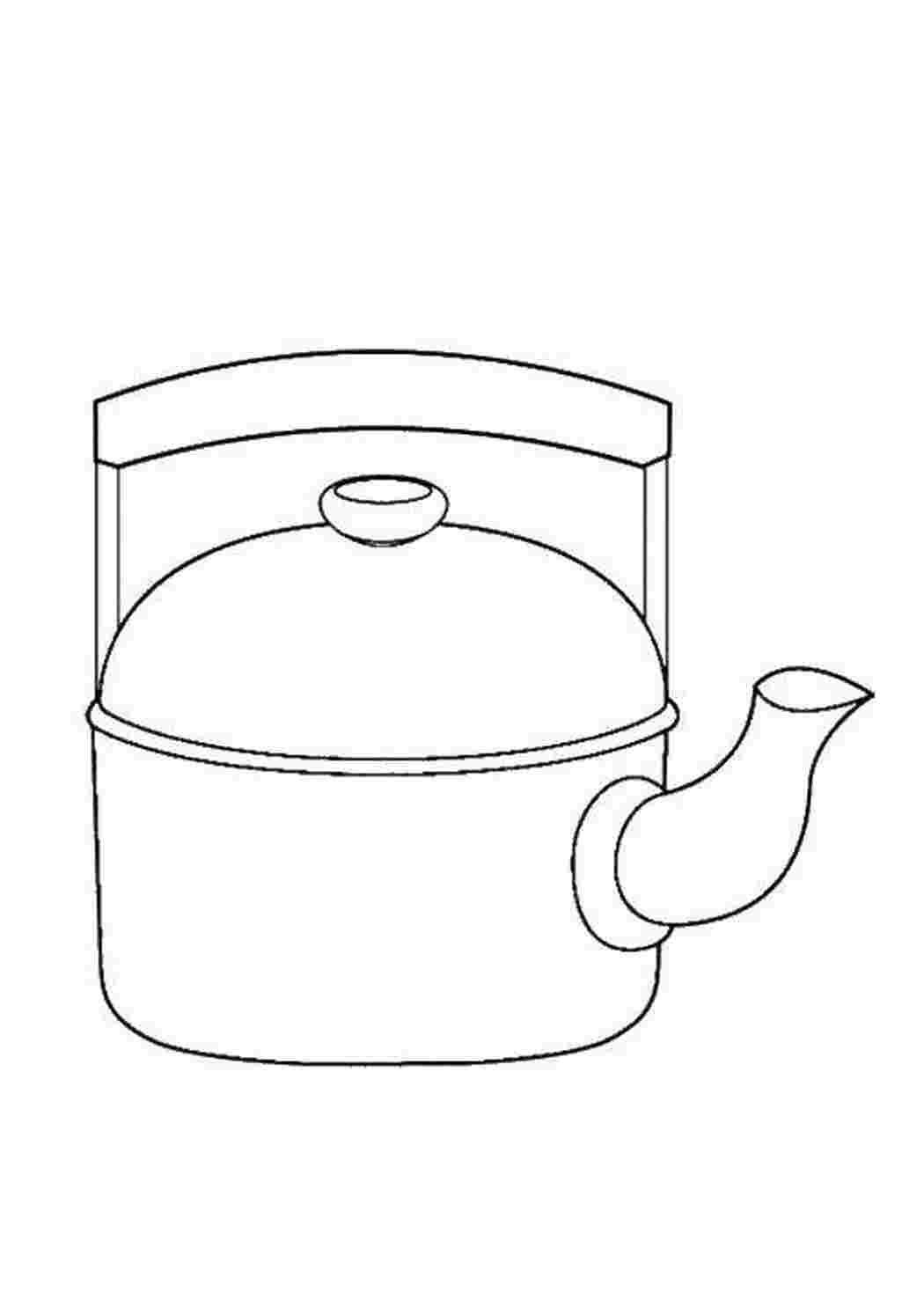 Раскраска Чайник з ручкою