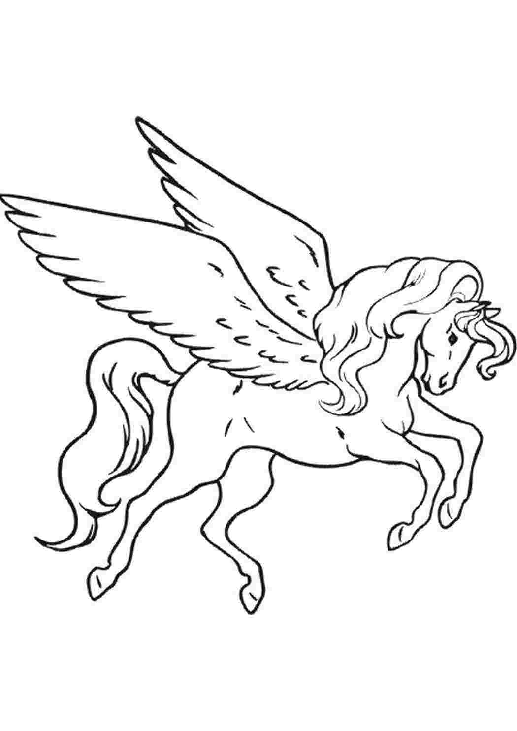Раскраска Граційний Пегас