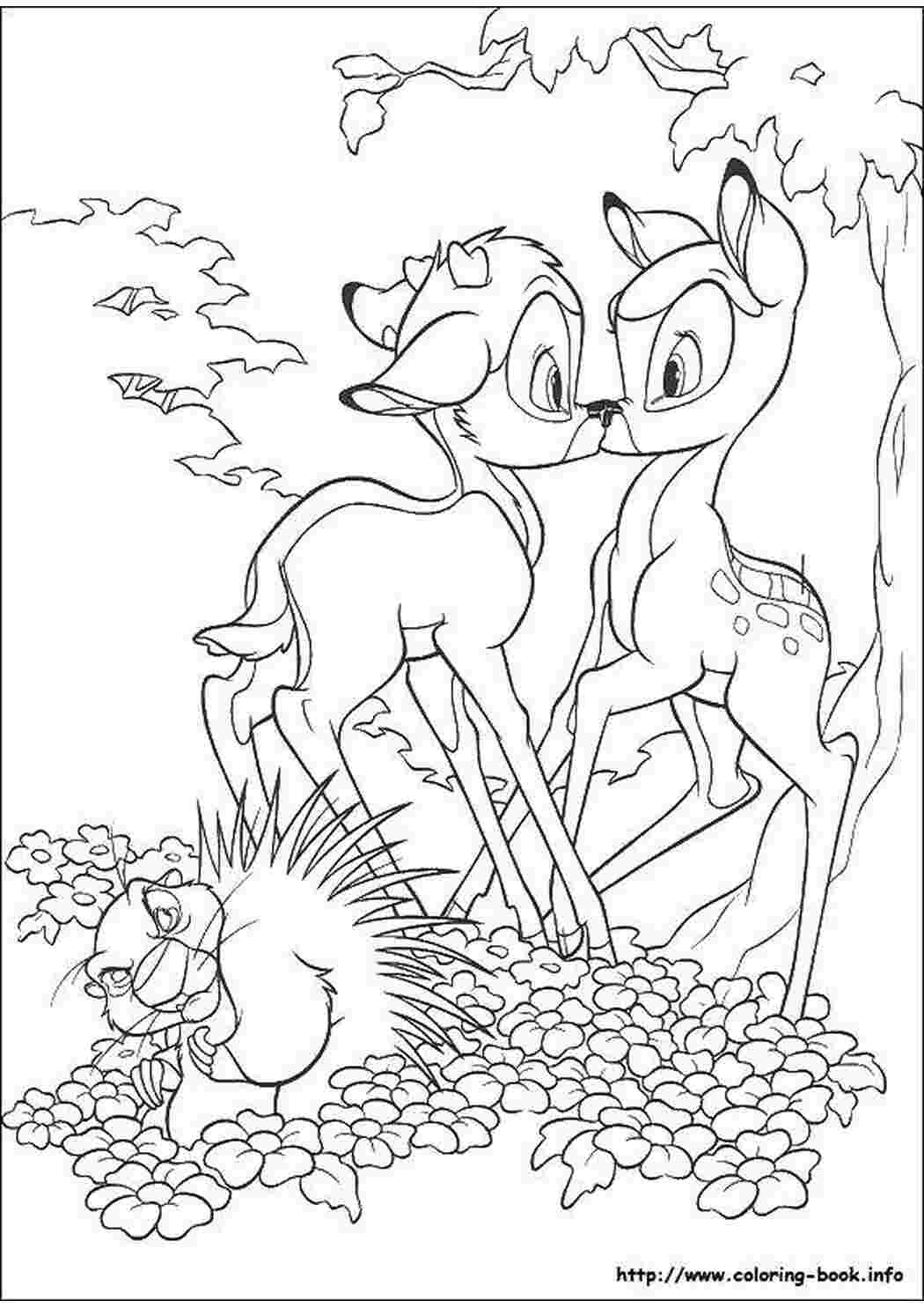 Раскраска Мультфільм Бамбі