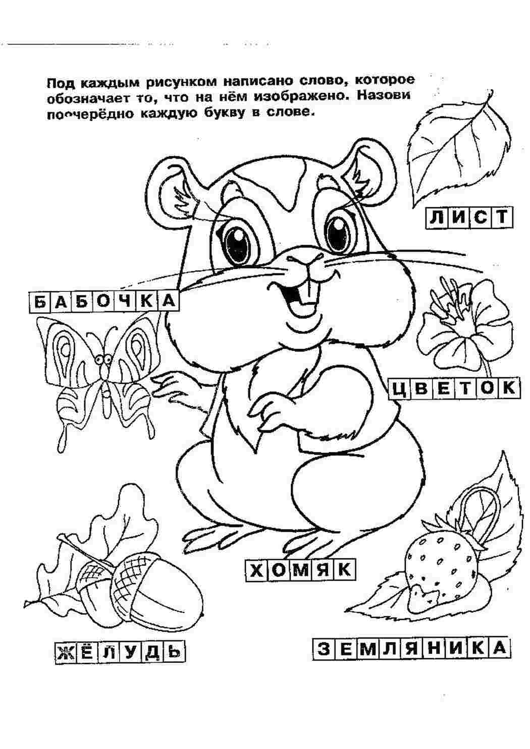 Раскраска Розвиваюча розмальовка Готуємося до читання