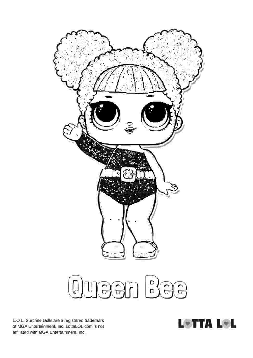 Раскраска Розфарбування лялька LOL Queen Bee лялька LOL ви квін