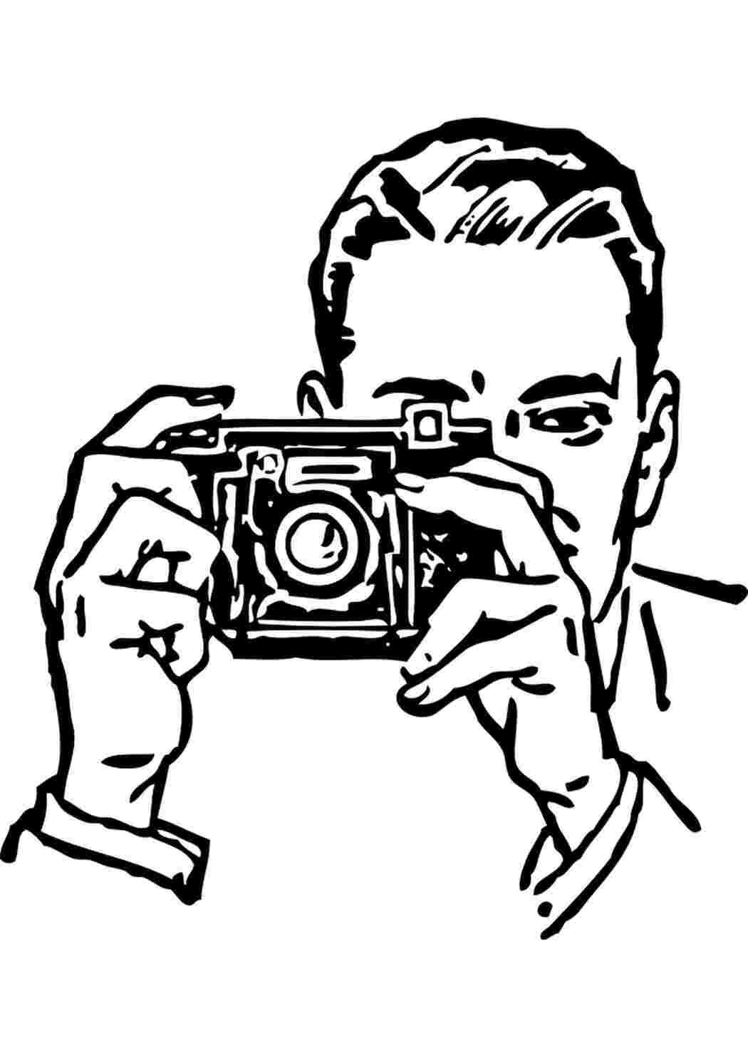 Раскраска Розфарбування на тему людина Розфарбування за професіями Фотограф