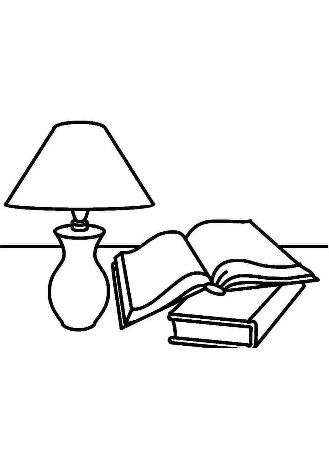 Раскраска Книги та лампа