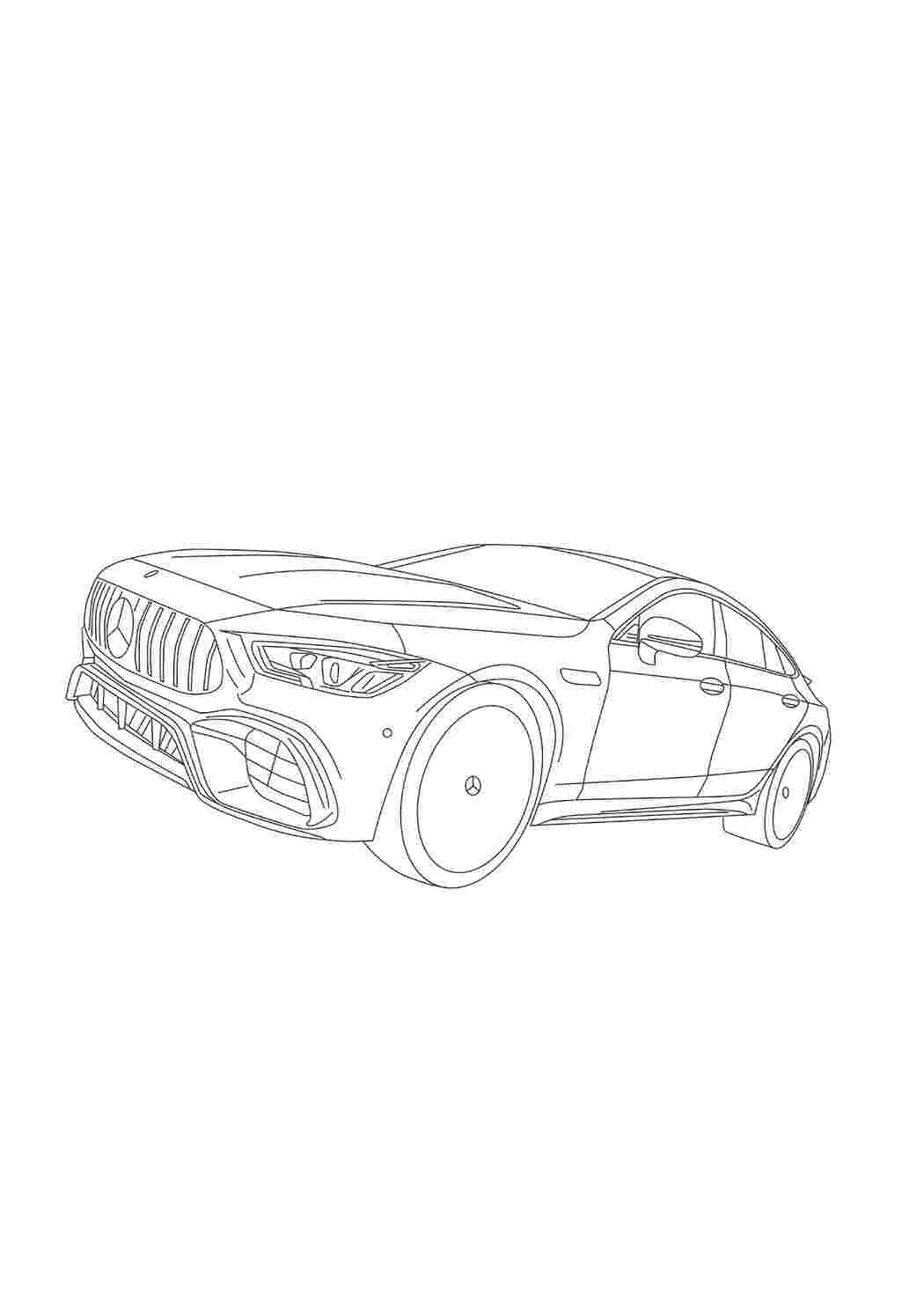 Раскраска Гарні розмальовки Розфарбування Мерседес Бенц Мерседес GT 63 S
