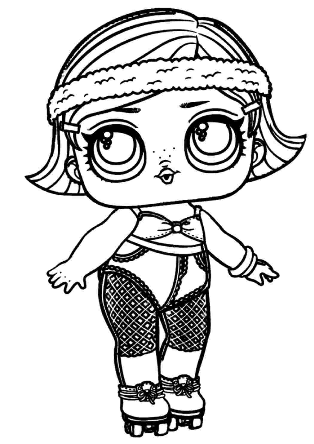 Раскраска Гарні розмальовки Розмальовка Лялька LOL на роликах Роздрукувати