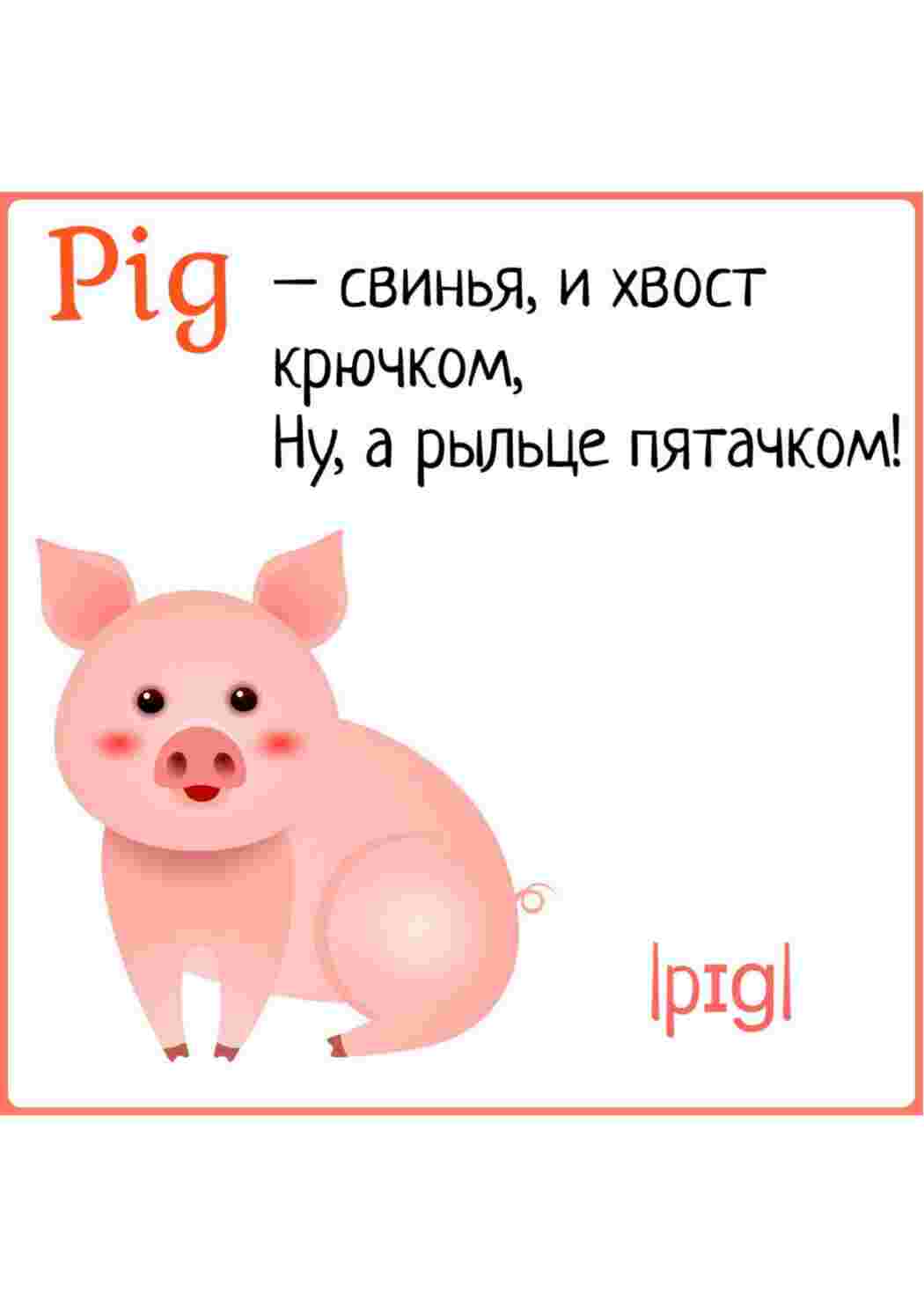 Раскраска Картки з малюнками та англійськими словами