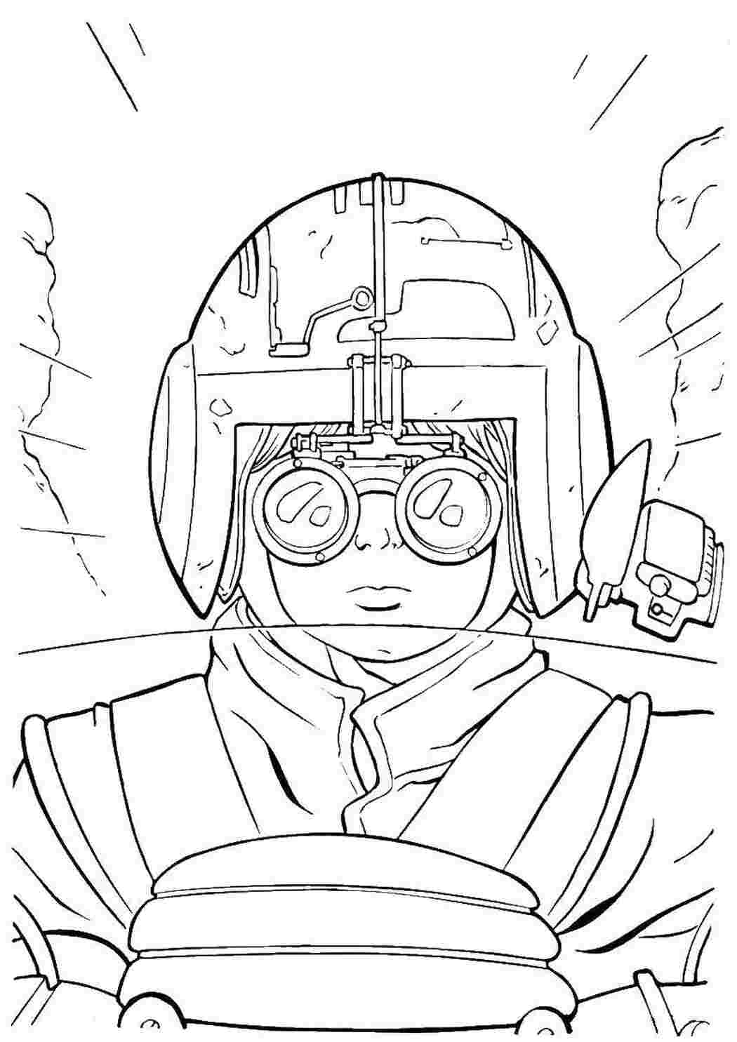Раскраска Персонаж у шоломі мчить вперед