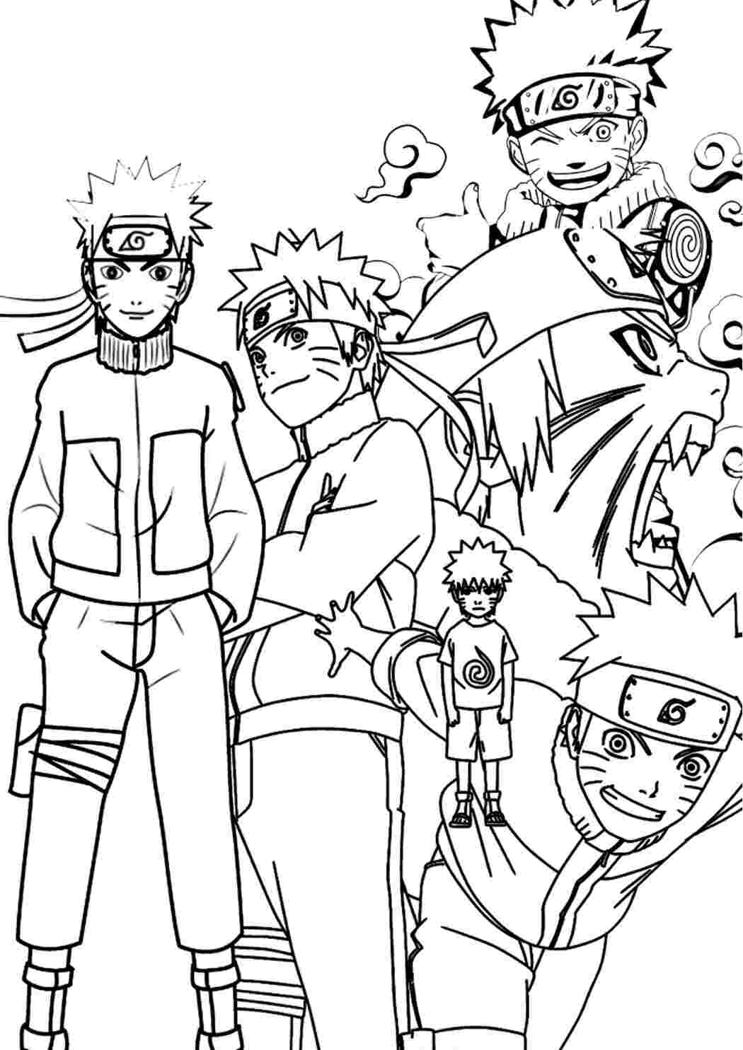 Раскраска Гарні розмальовки Набір що складається з одного й того ж хлопчика ніндзя