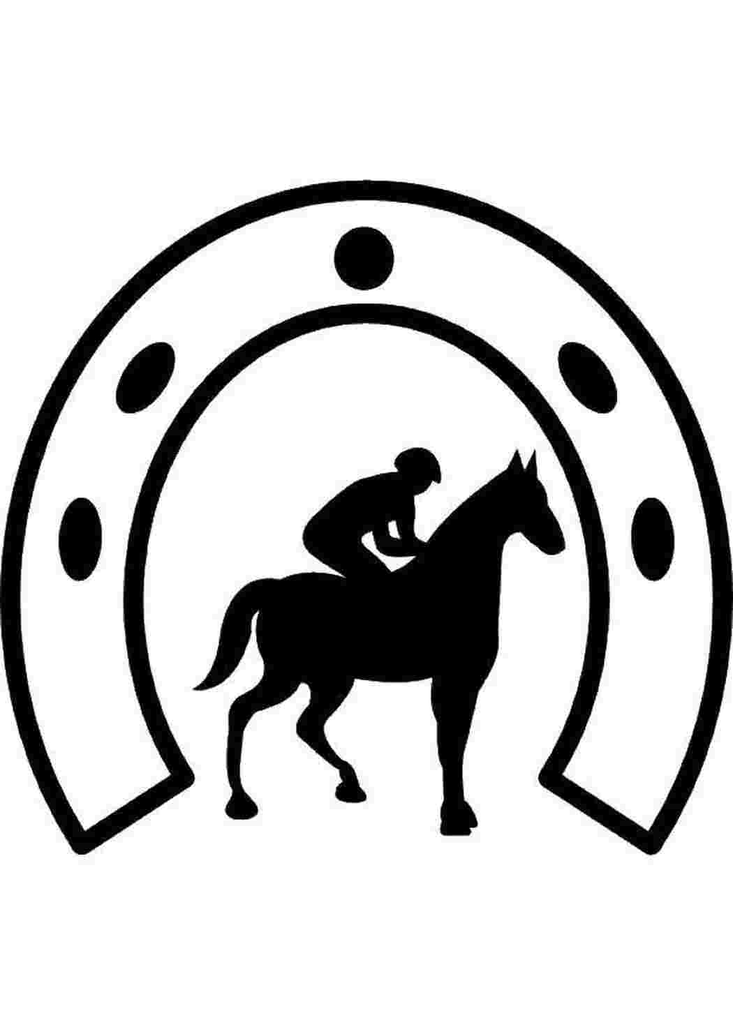 Раскраска Контур коня та вершника