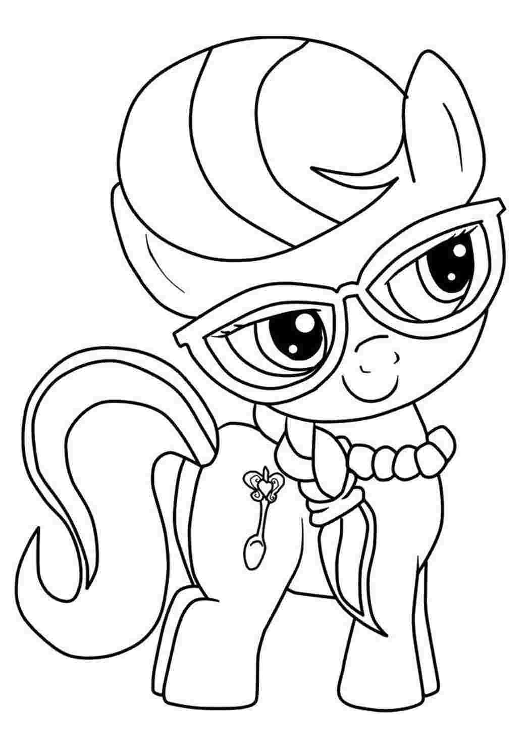 Раскраска Пні з My Little Pony в окулярах