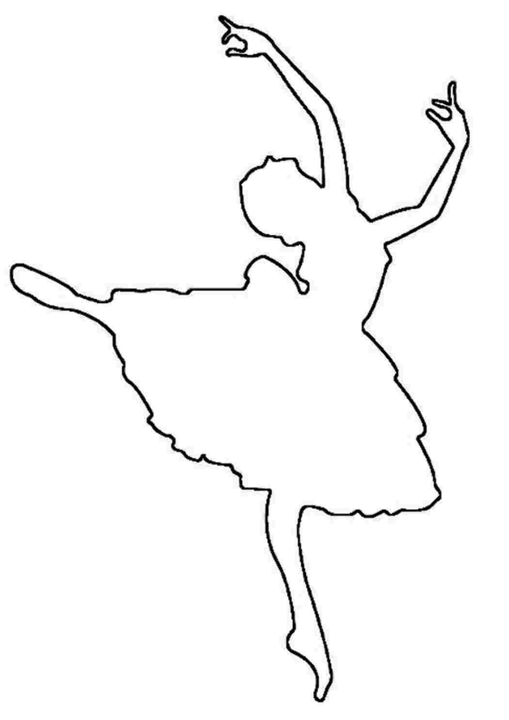 Раскраска Розфарбунки контурів балерина для вирізання з паперу дітям для поделок для трафаретів