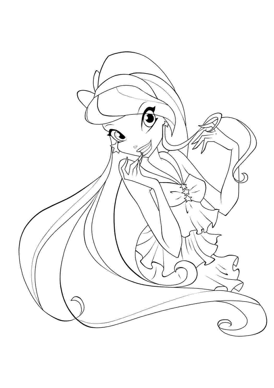 Раскраска Флора з мультфільму Winx