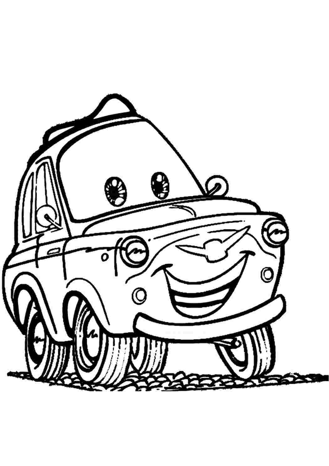 Раскраска Гарні розмальовки Машина з очима розмальовка для малюків
