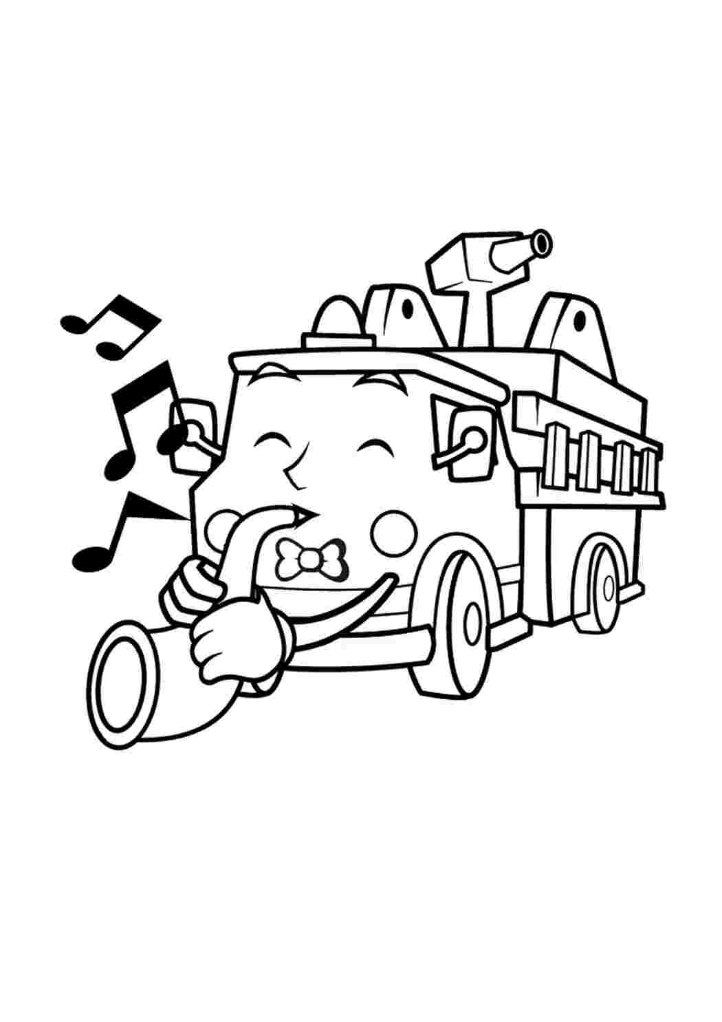 Раскраска Гарні розмальовки Музичний вантажівка