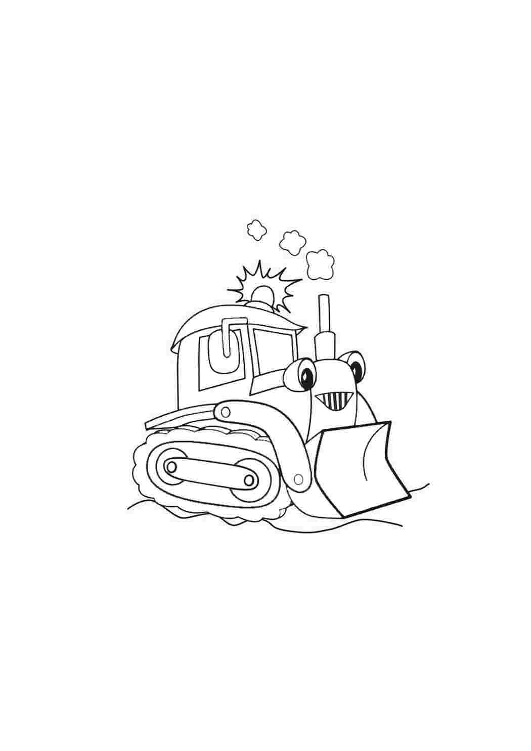 Раскраска Гарні розмальовки Екскаватор для малюків