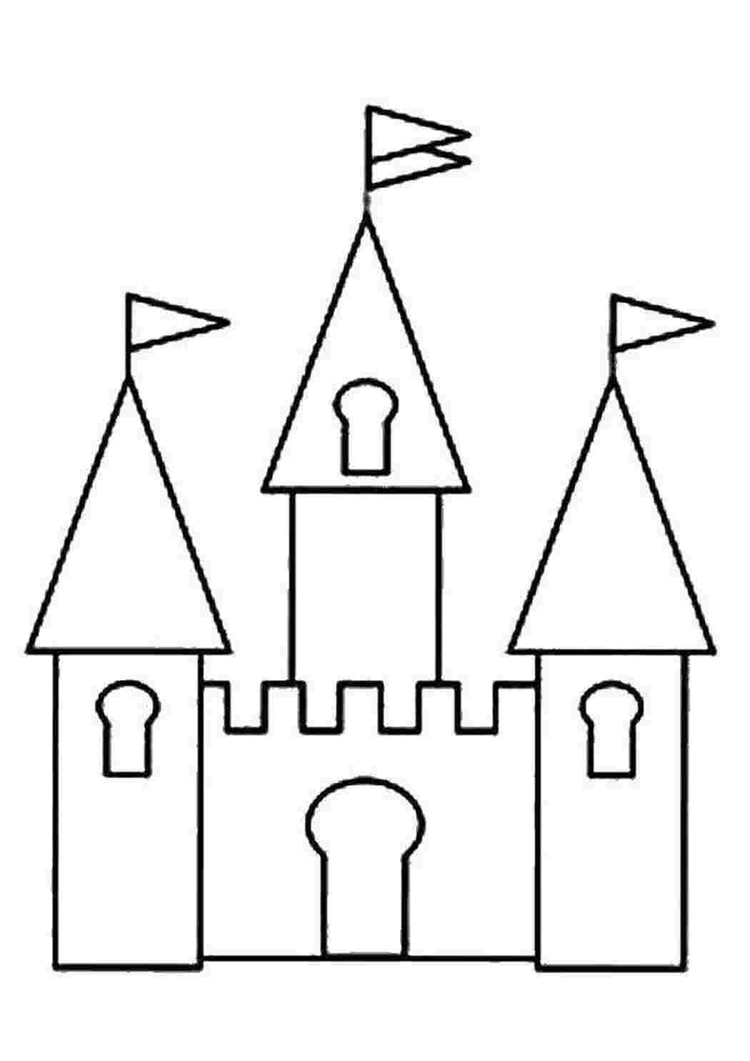Раскраска Замок прапорці