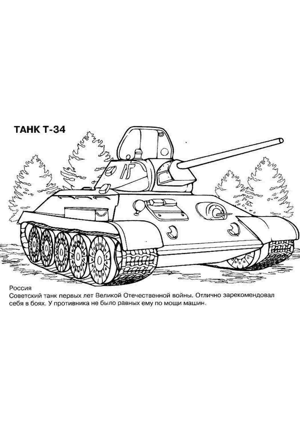 Раскраска Танк
