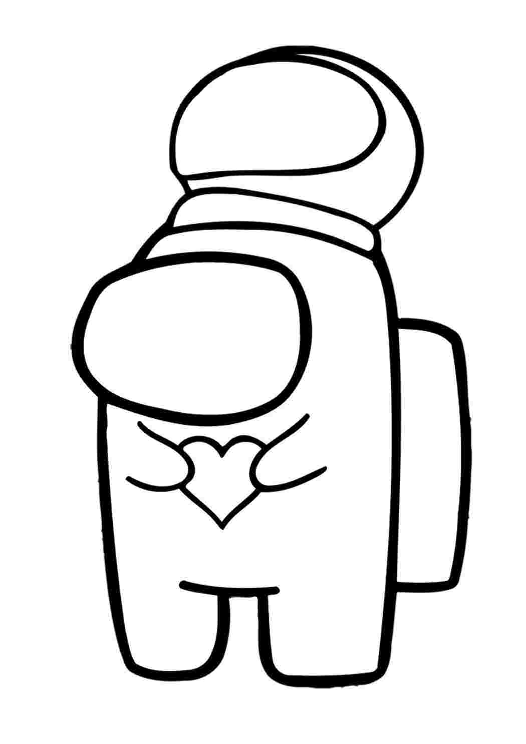 Раскраска Гарні розмальовки Милий персонаж із серцем