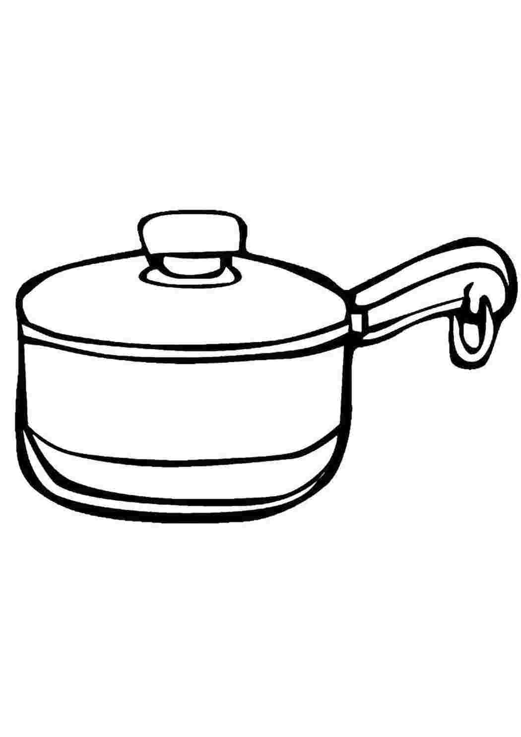 Раскраска Каструля з ручкою та кришкою