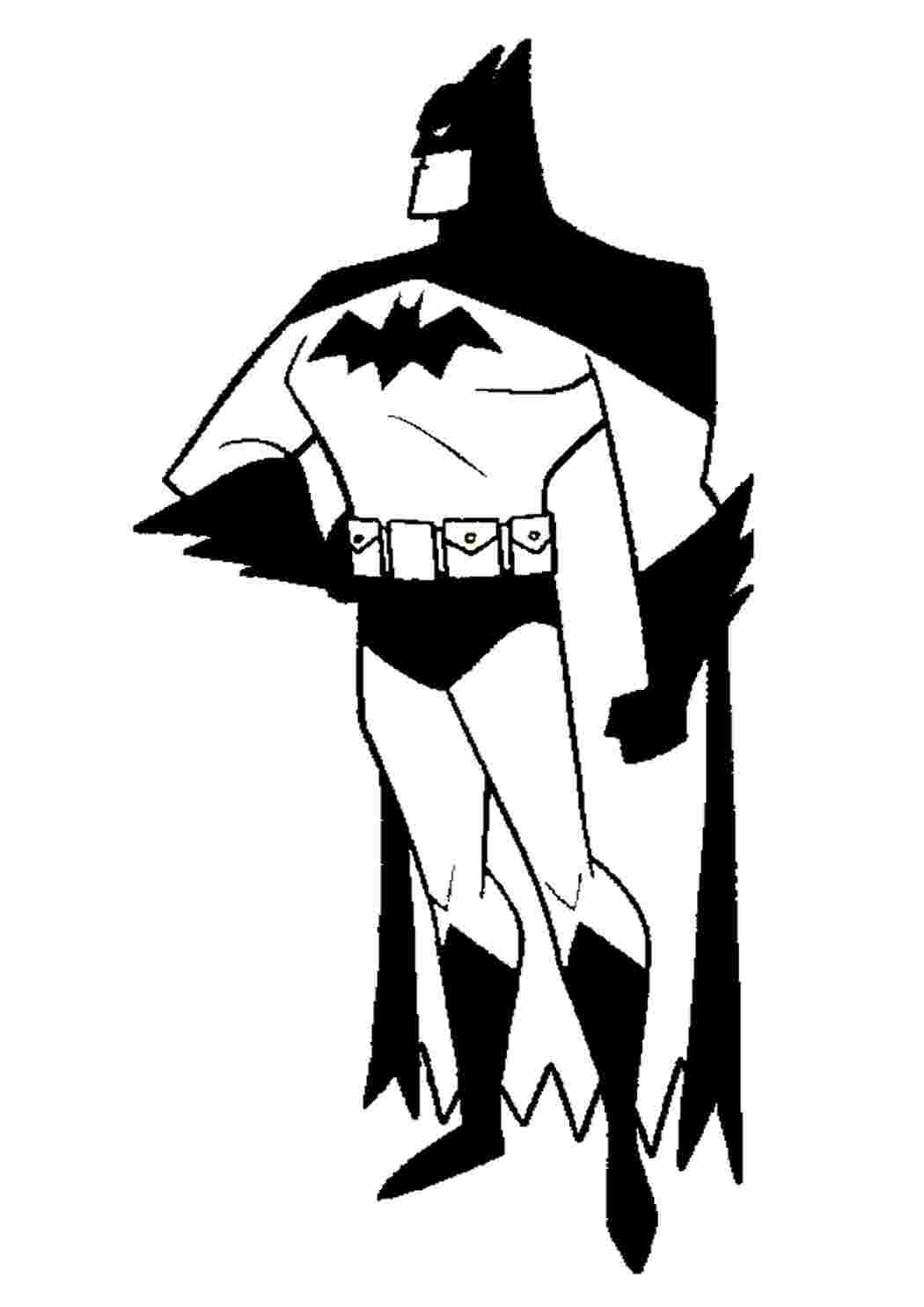 Раскраска Гарні розмальовки Бетмена збоку