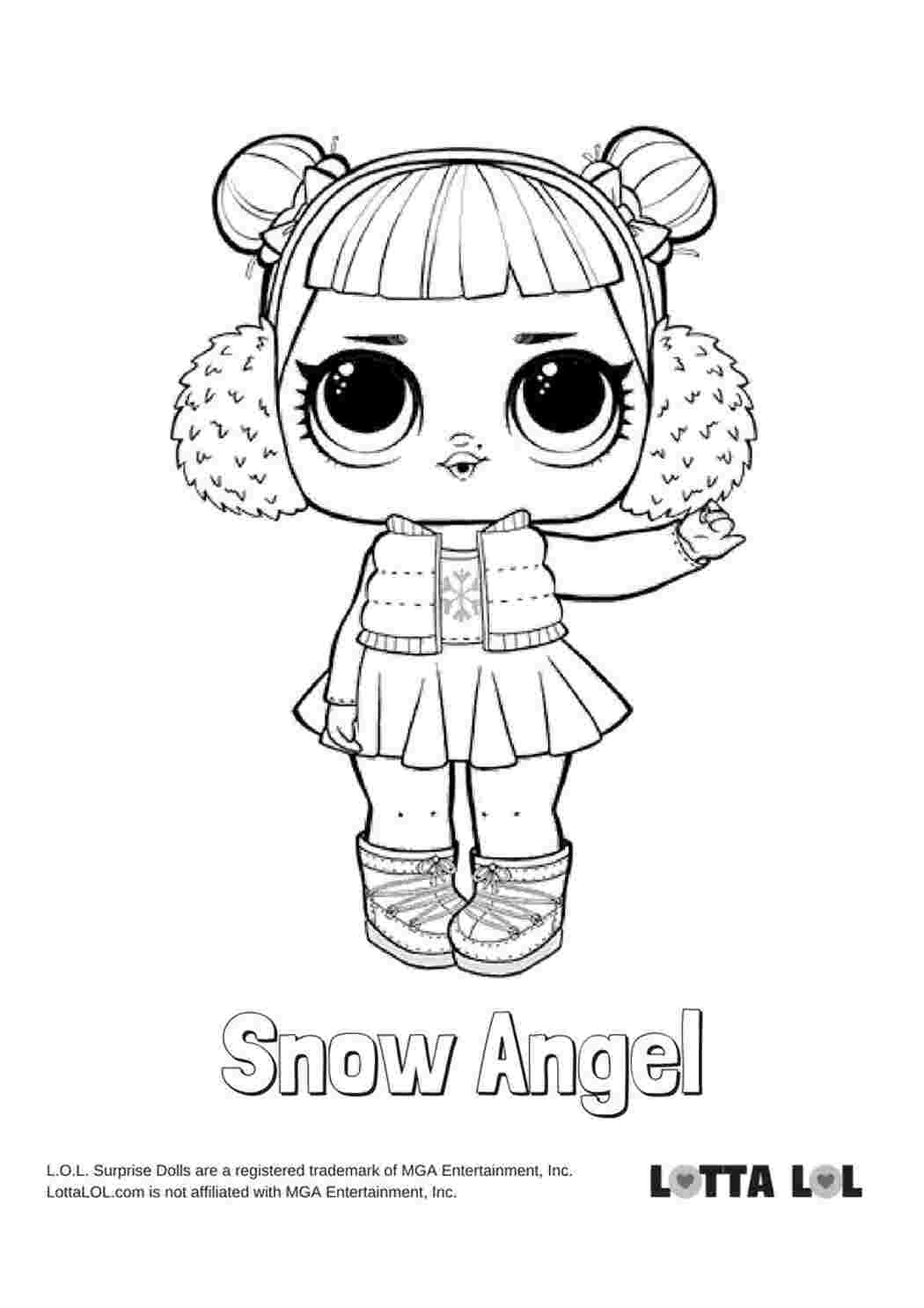 Раскраска Розфарбування лялька LOL Snow Angel розмальовки ляльок LOL лялька крижаний ангел