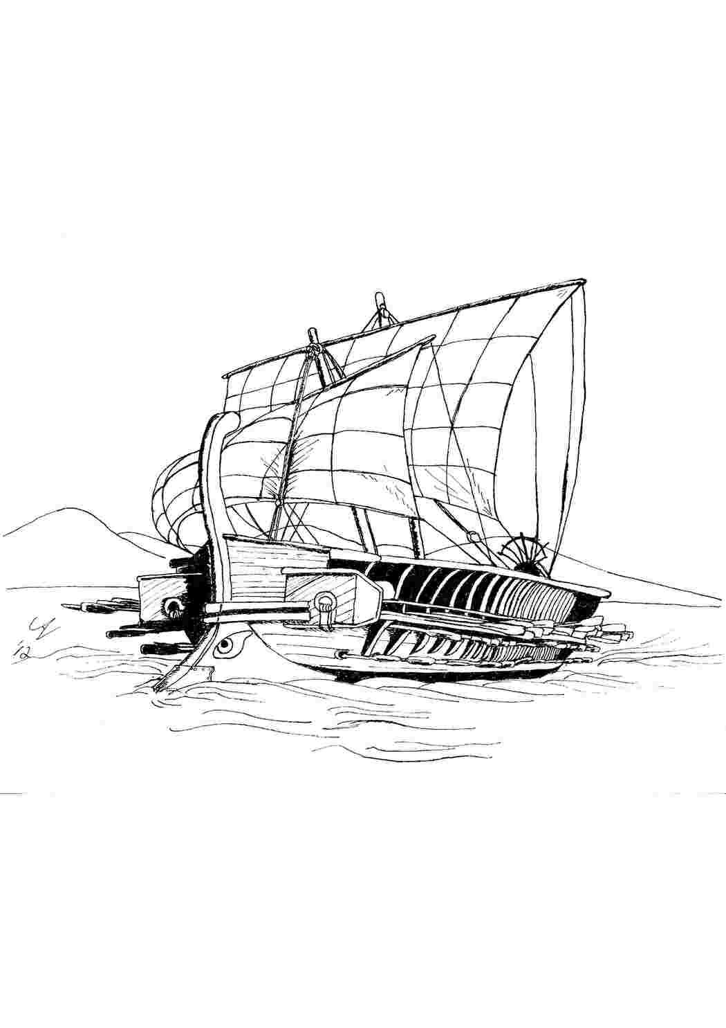 Раскраска Корабель