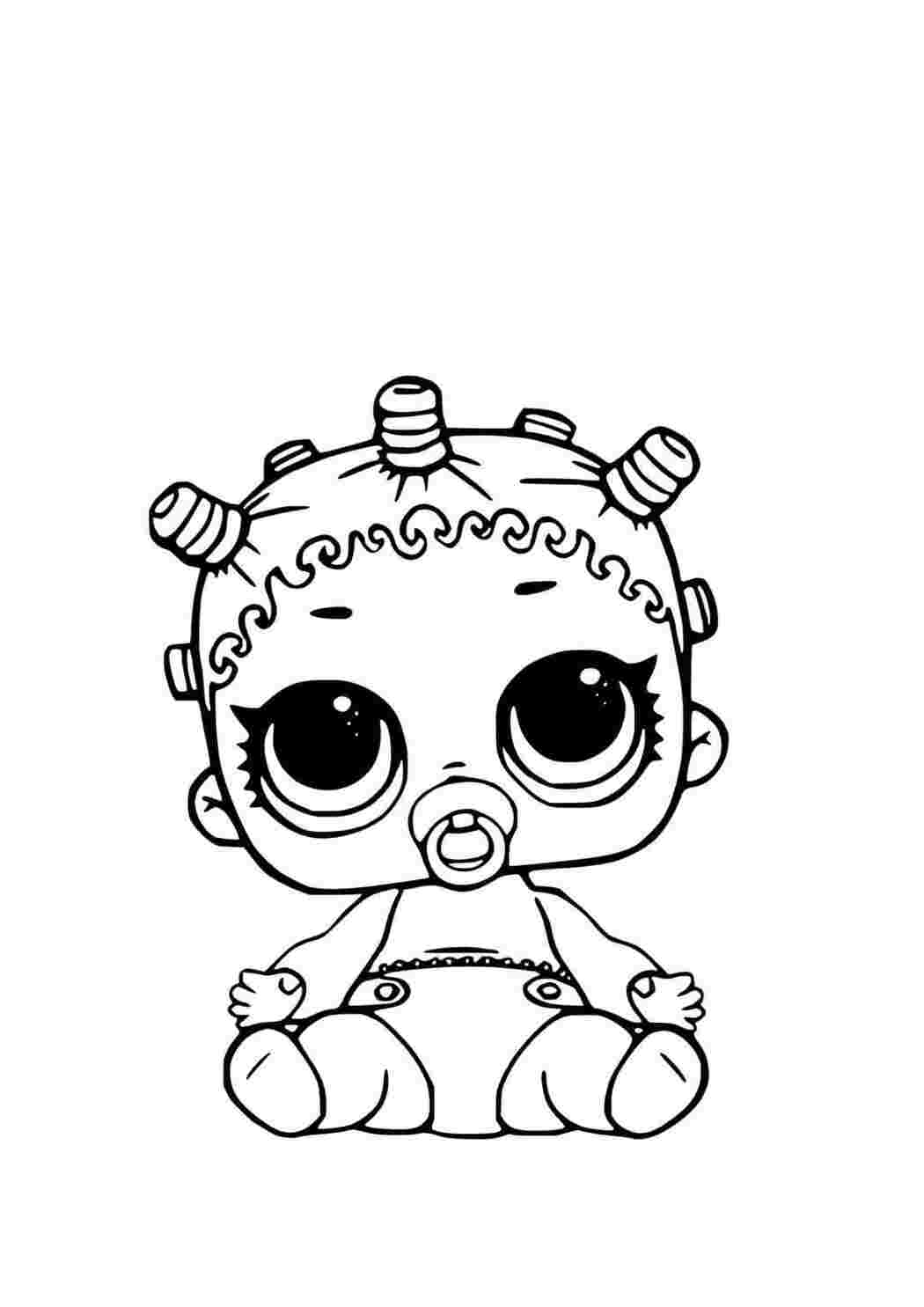 Раскраска Розфарбування для дівчаток з лялькою LOL Lil Cosmic Queen розмальовки LOL роздрукувати безкоштовно