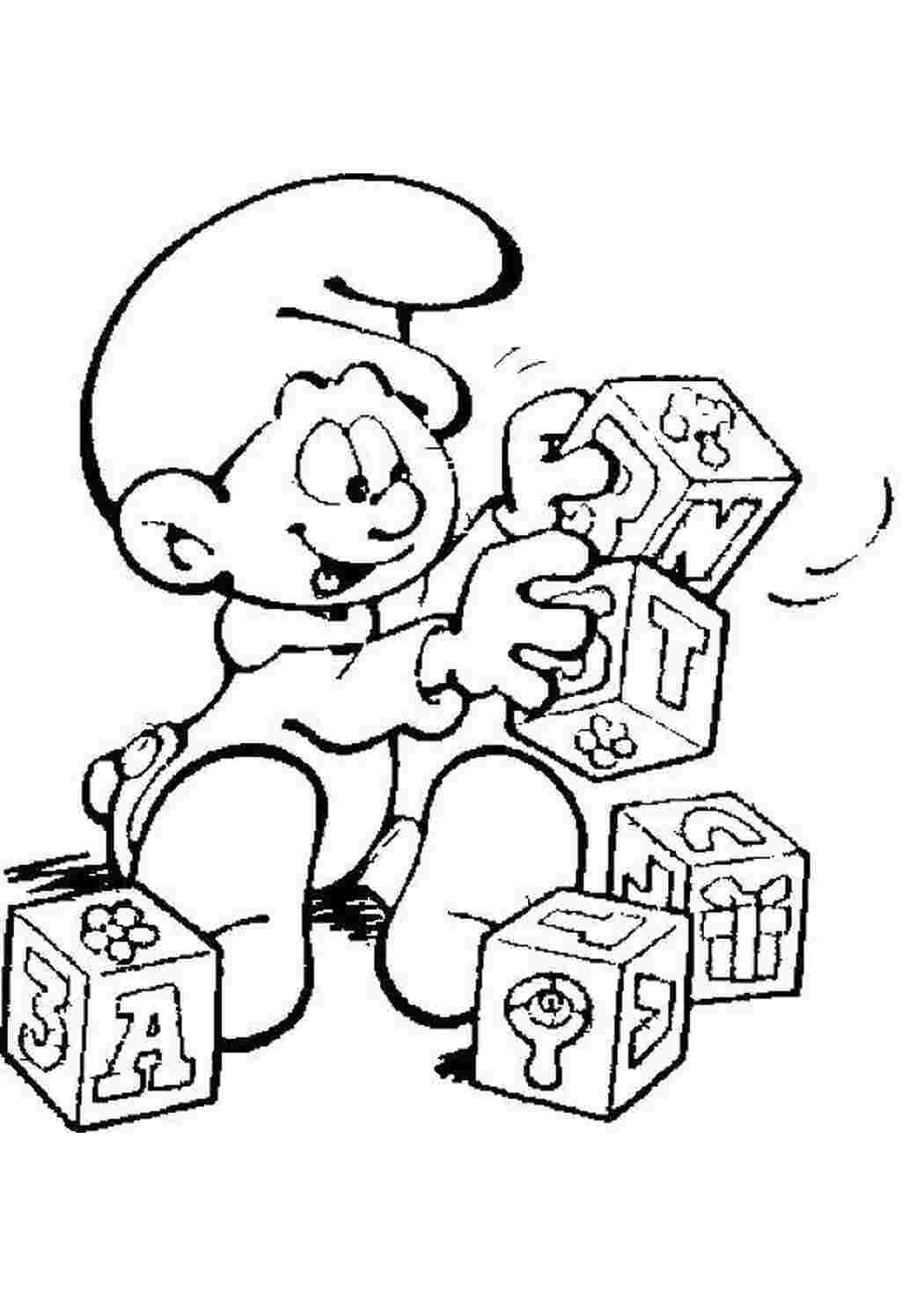 Раскраска Смурфик