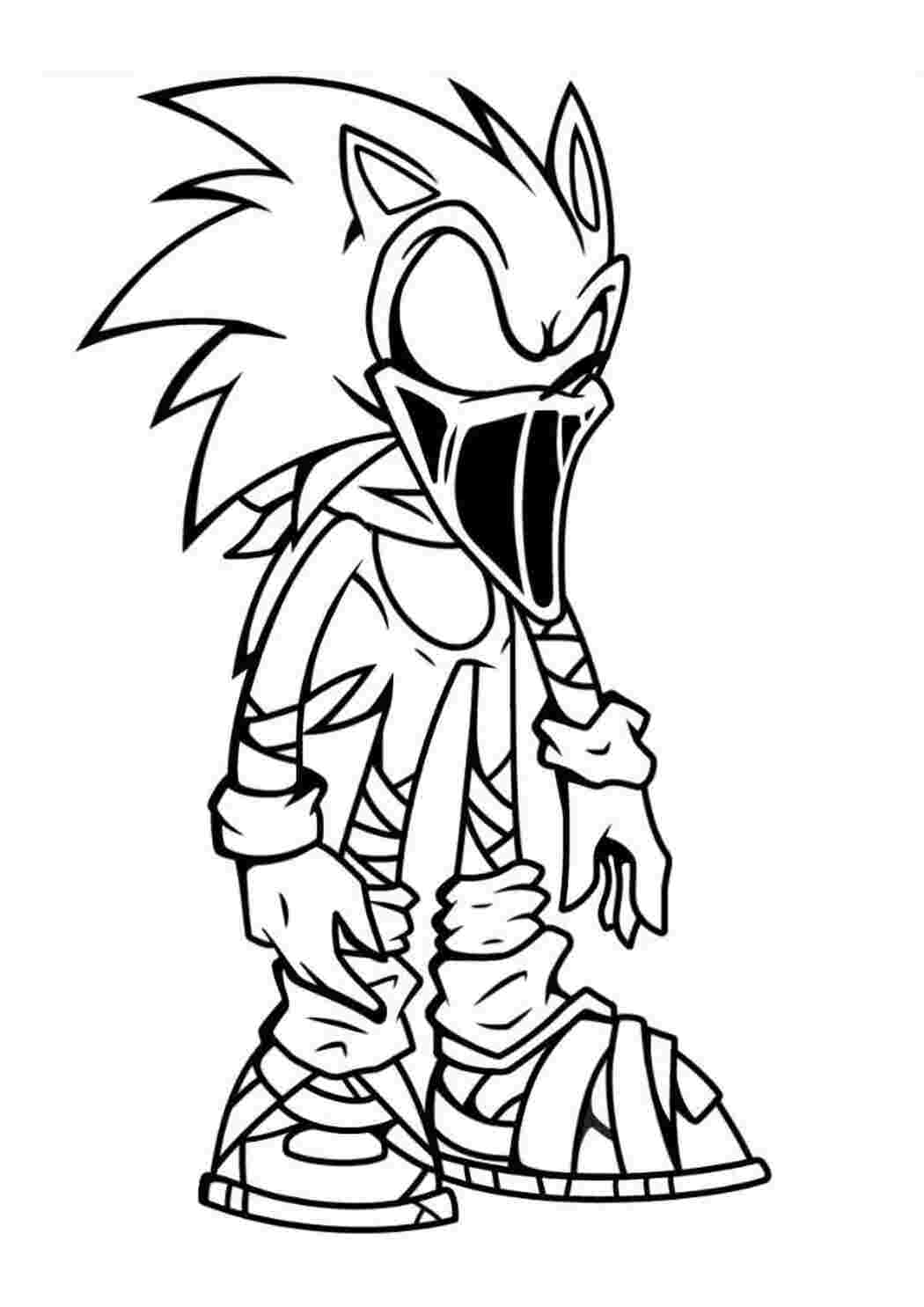 Раскраска Гарні розмальовки Розфарбування FNF Sonic Corrupted Sonic