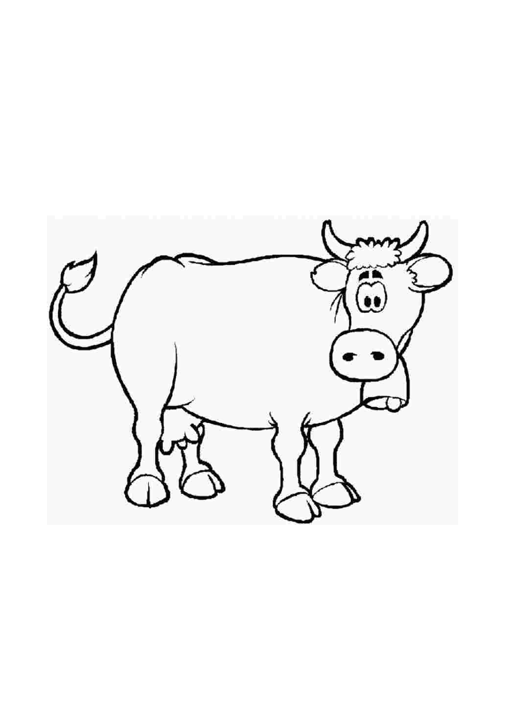 Раскраска Розфарбунки з домашніми тваринами Корови буренки для хлопчиків та дівчаток