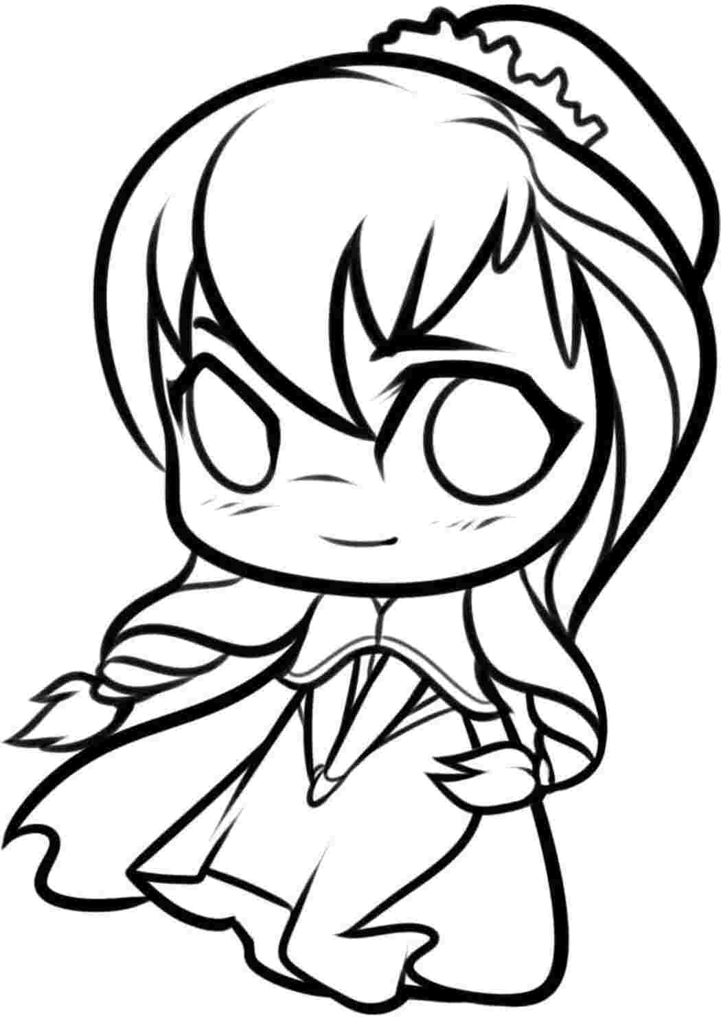 Раскраска Гарні розмальовки Розфарбувати Чибі Принцеса Аніме
