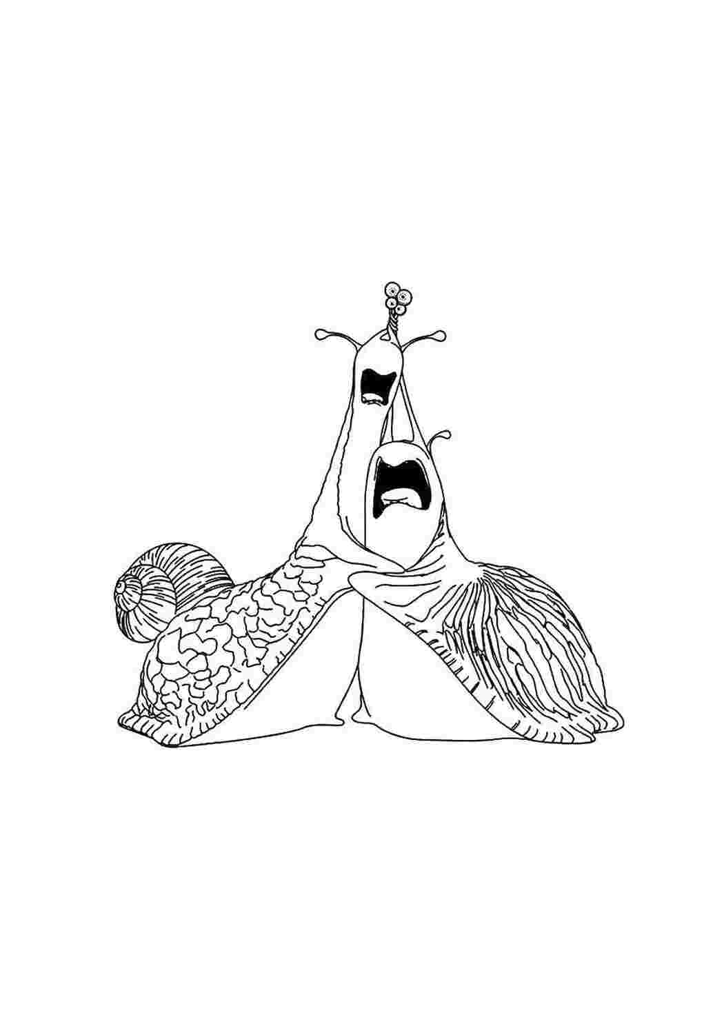 Раскраска Перелякані слимаки