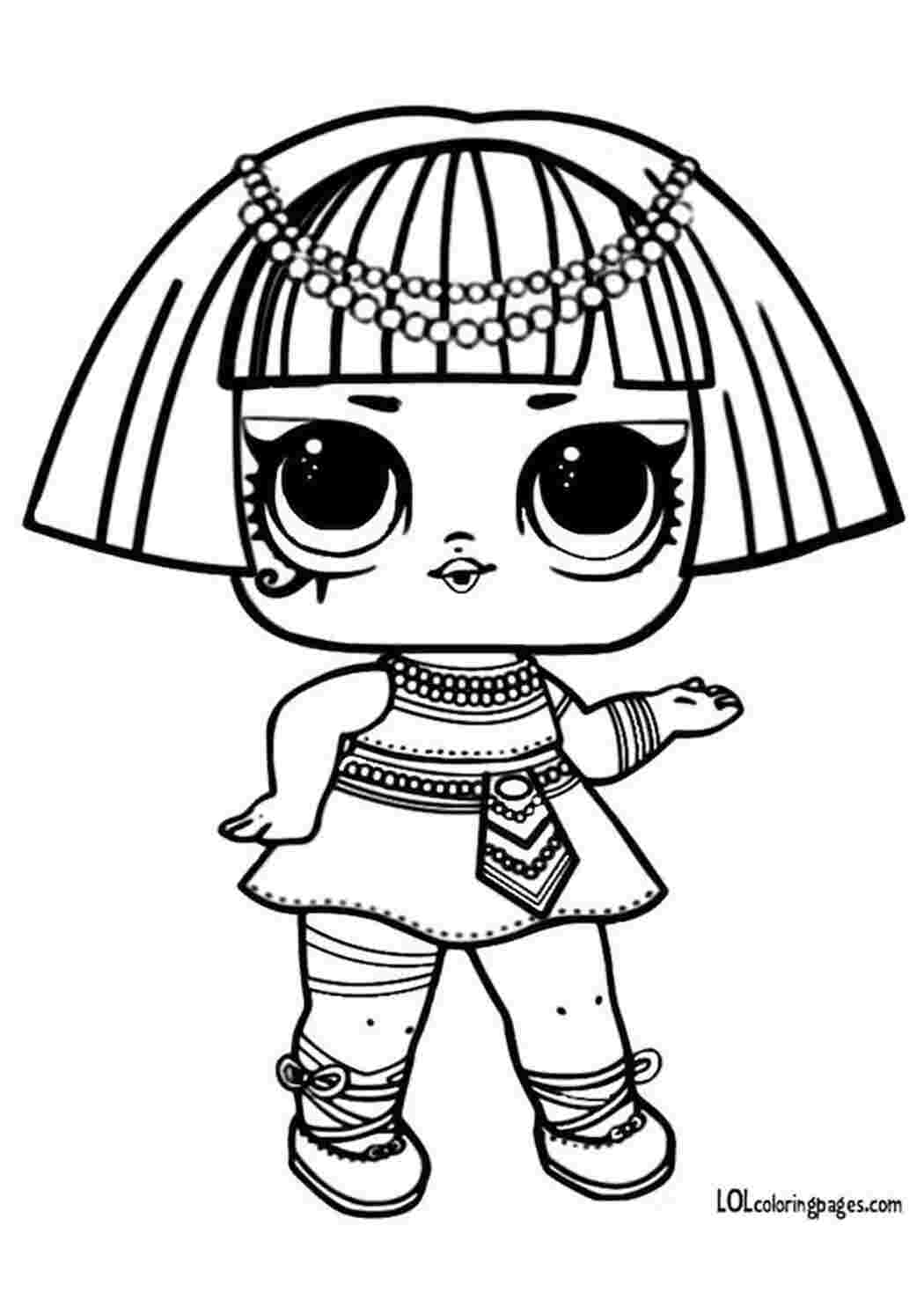Раскраска Якісна розмальовка для дівчинки з лялькою LOL Pharaoh Babe