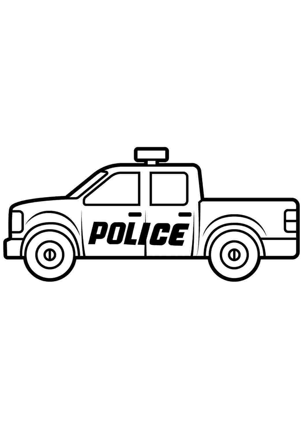 Раскраска Гарні розмальовки Розфарбування Поліцейська машина Поліцейський пікап