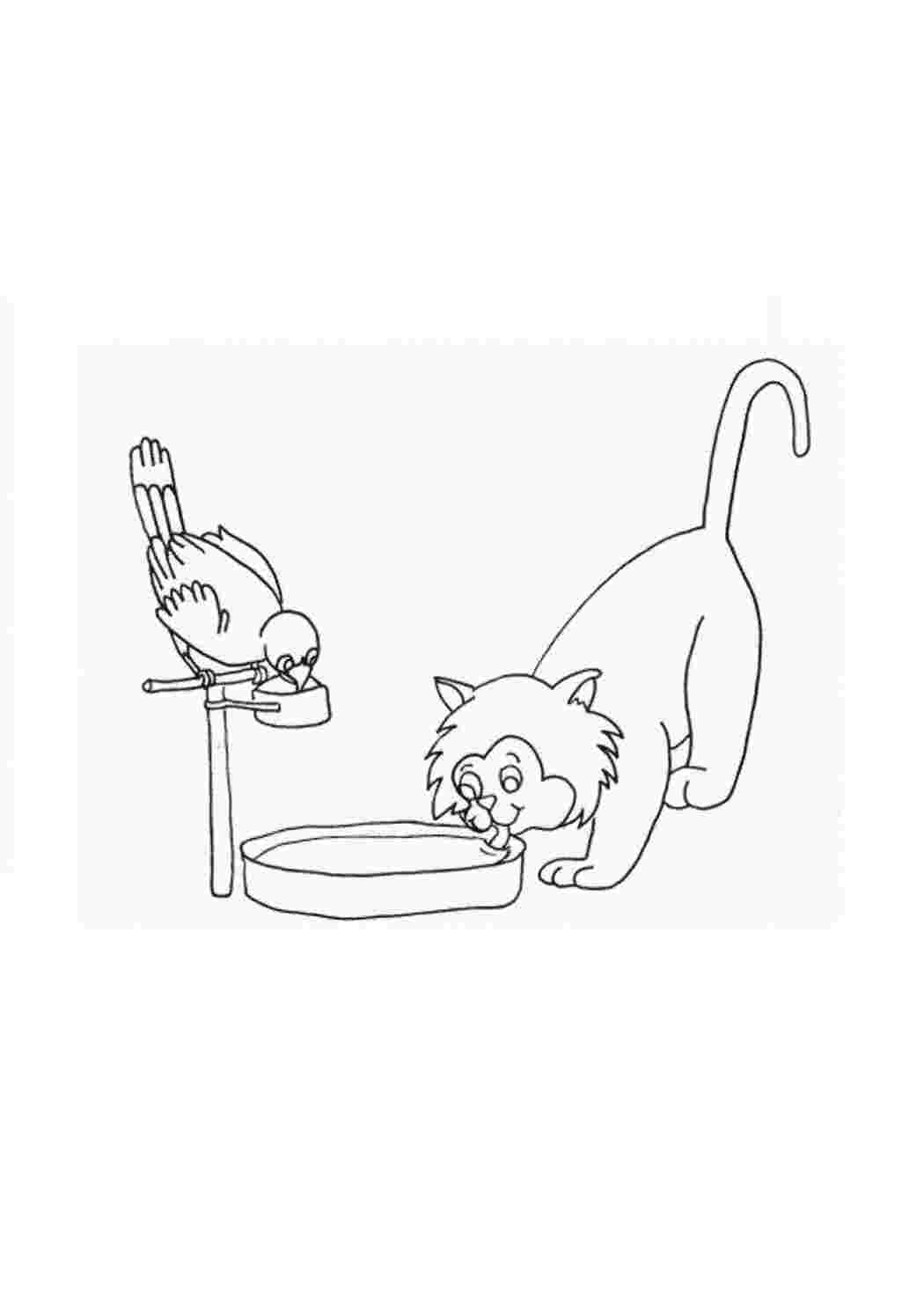 Раскраска Малюнок кота що п є