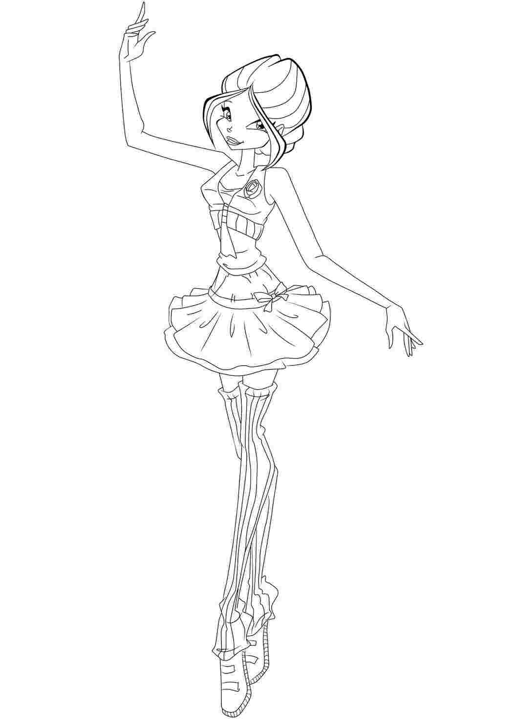 Раскраска Блум з мультфільму Winx