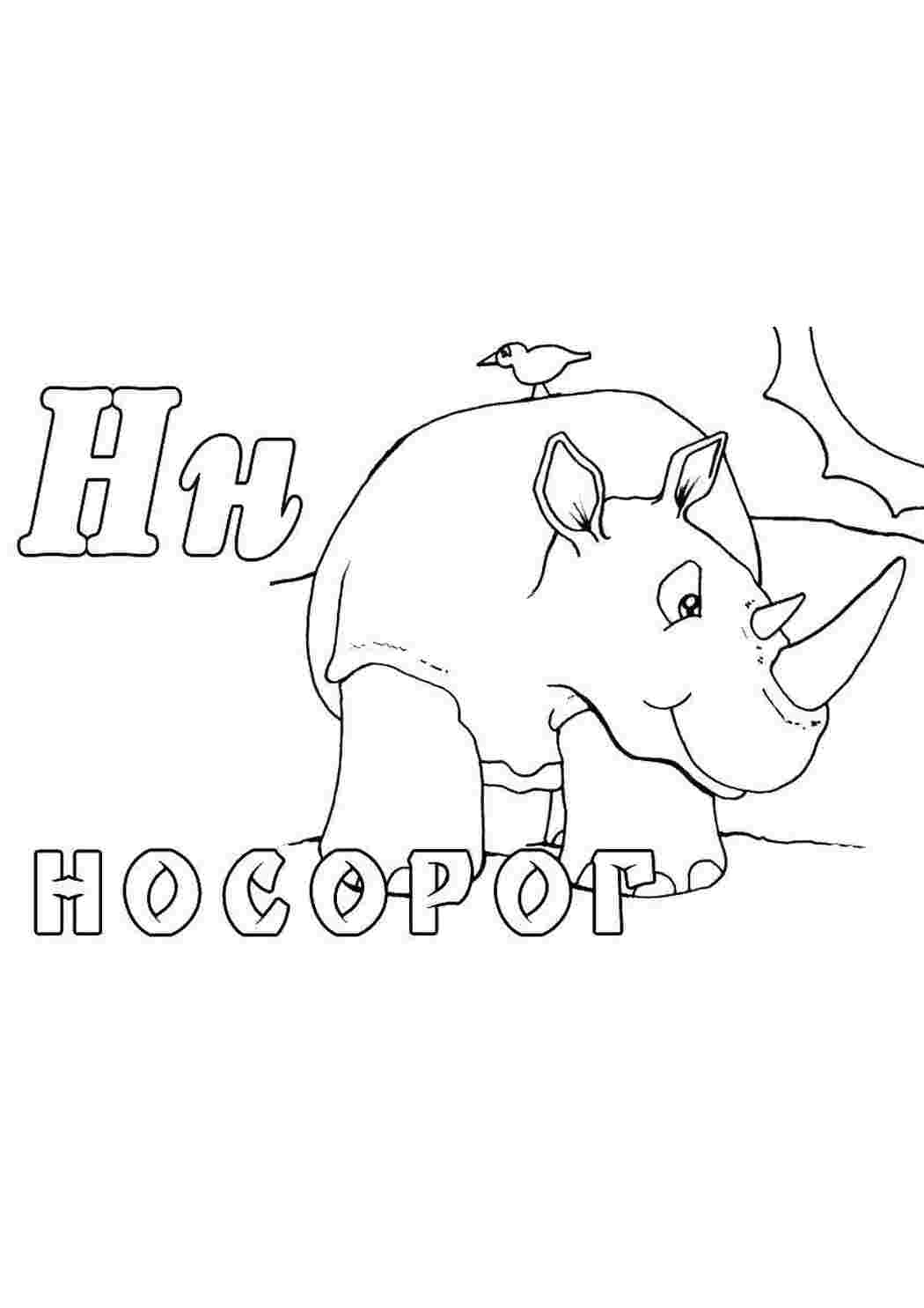 Раскраска Носоріг