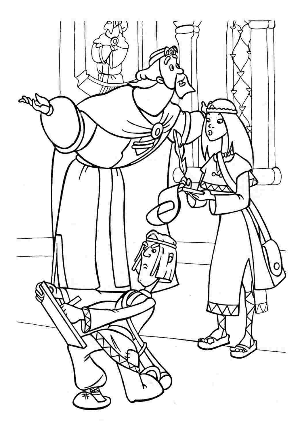 Раскраска Малюнки для вітражів із мультфільму Ілля Муромець та соловей